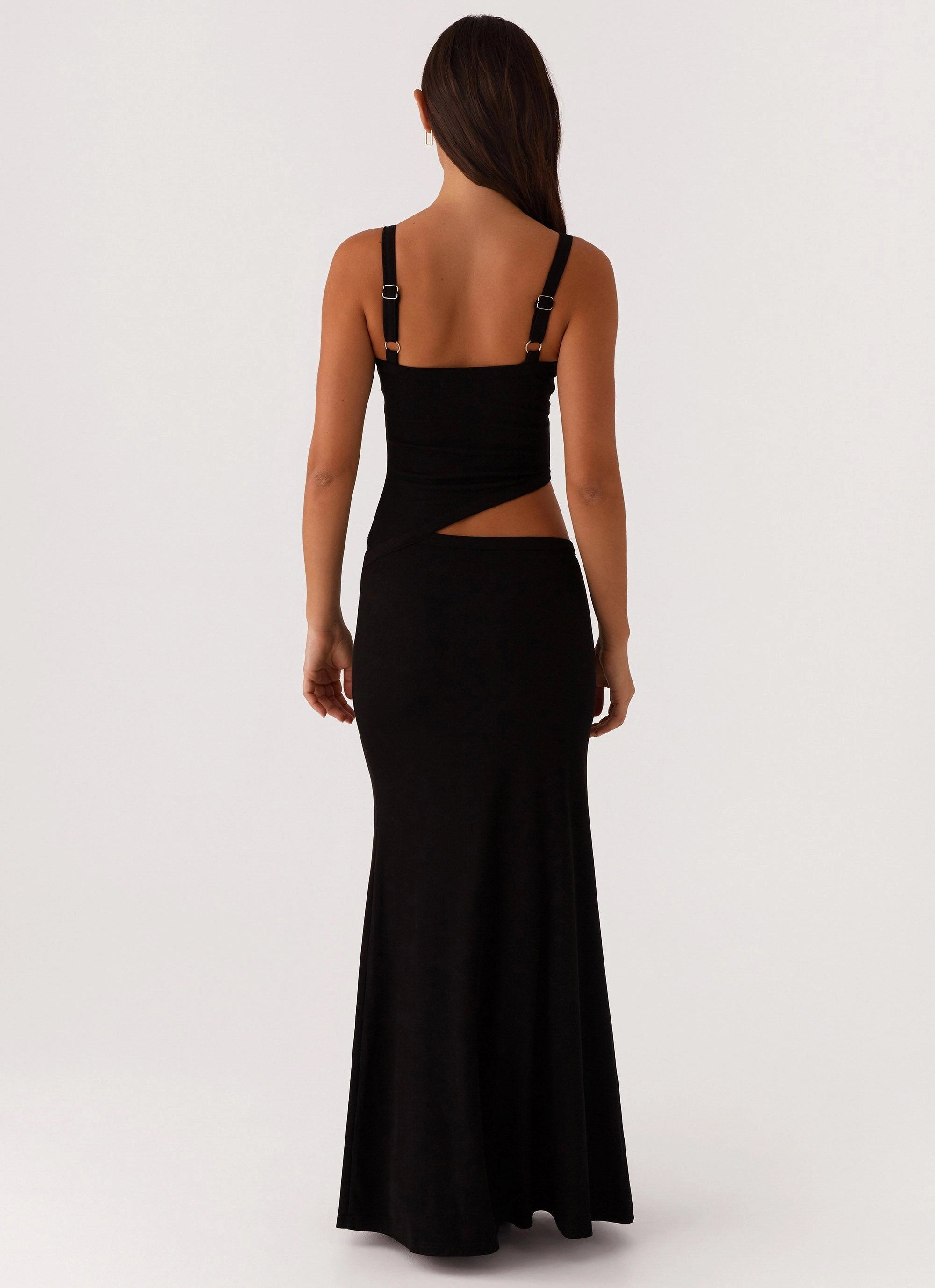 Satin Glow Jocelyn Maxi Dress - Black