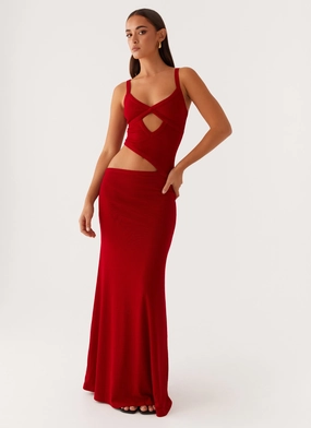 Modern Chic Body Safe Jocelyn Maxi Dress - Red