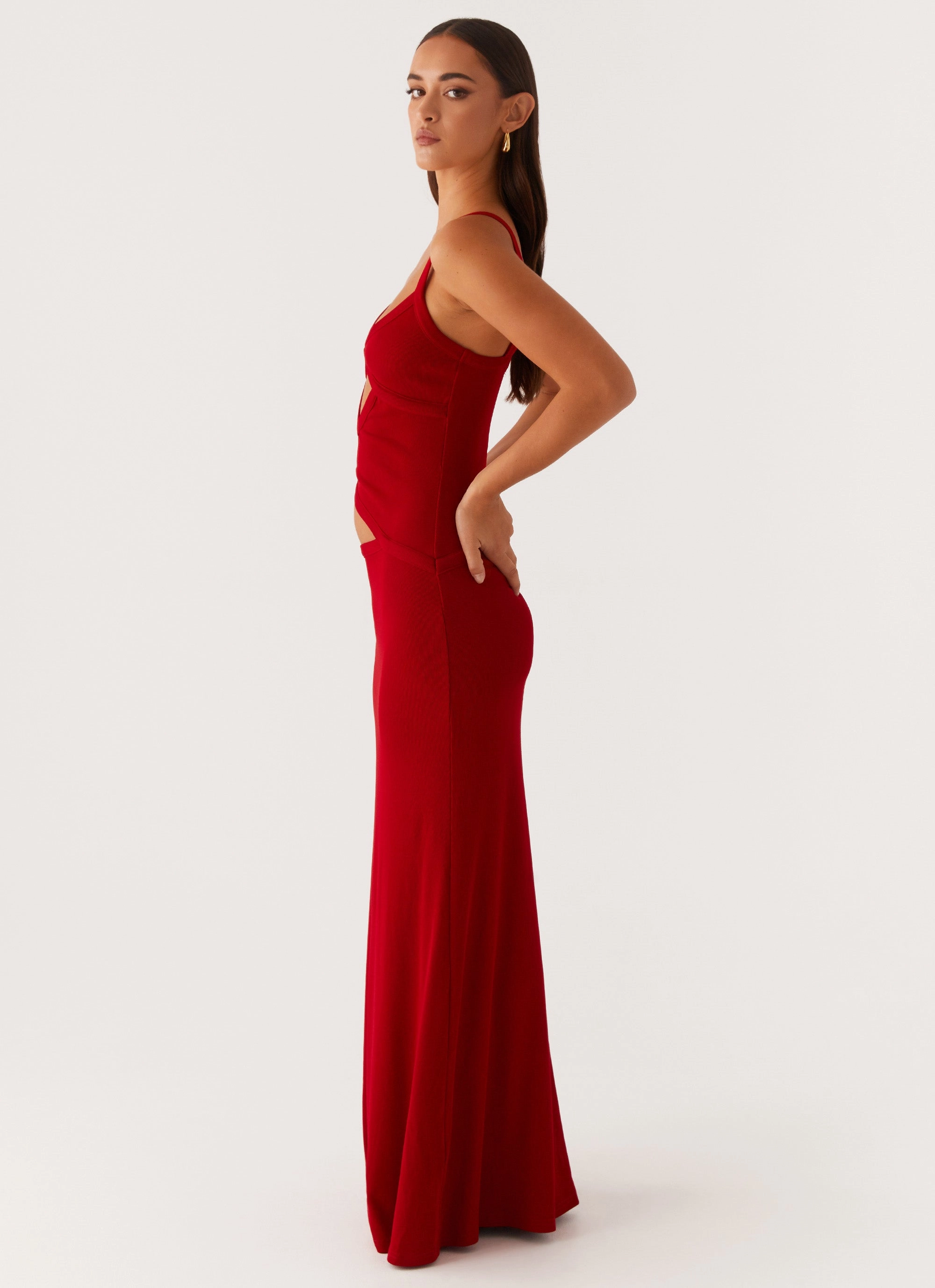 Chain-Detail Jocelyn Maxi Dress - Red