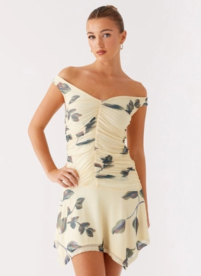 Luxurious Feel Josette Mini Dress - Buttercream Bliss