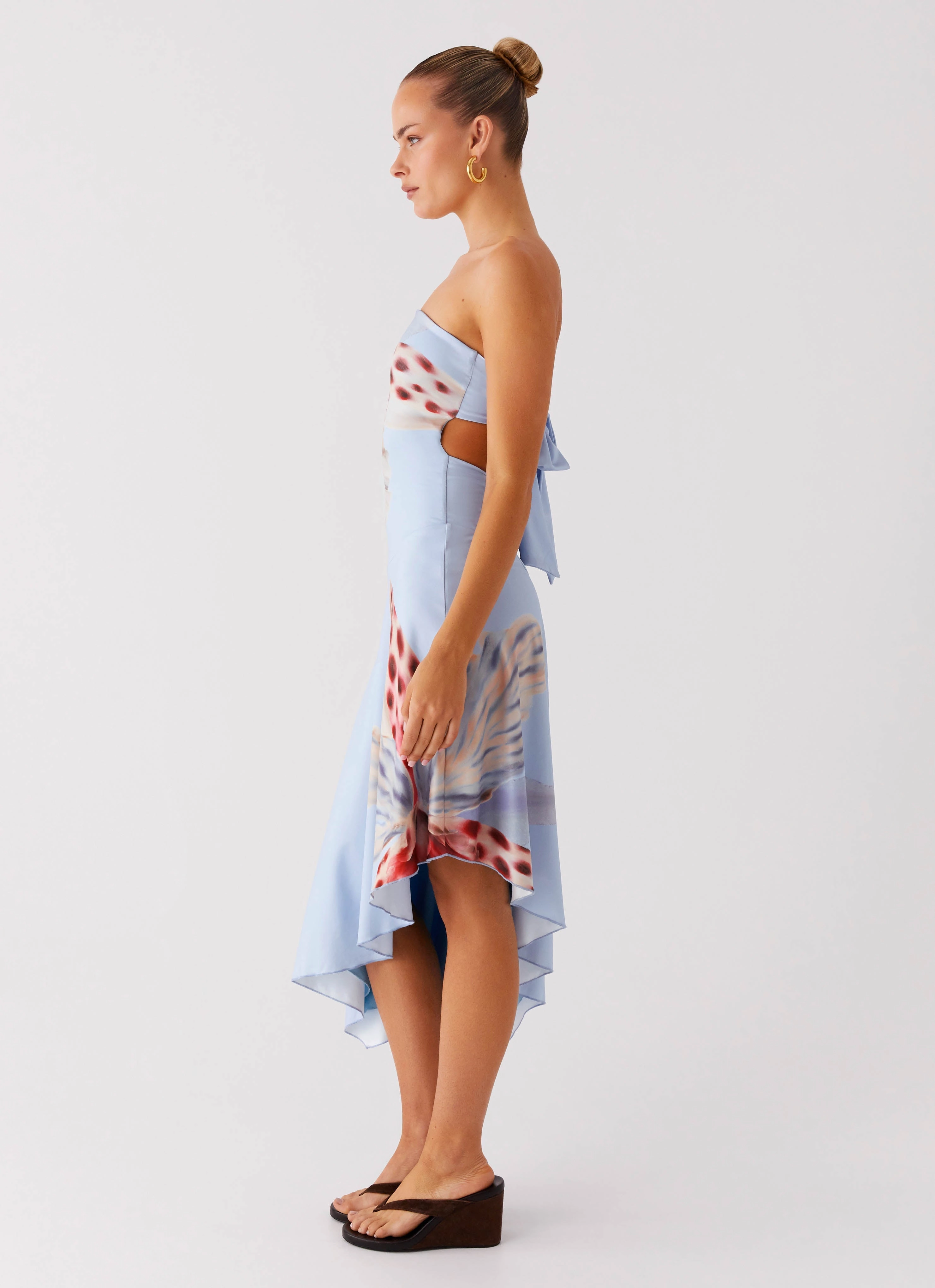 Juliana Midi Dress - Deep Sea Bloom Airy Drape