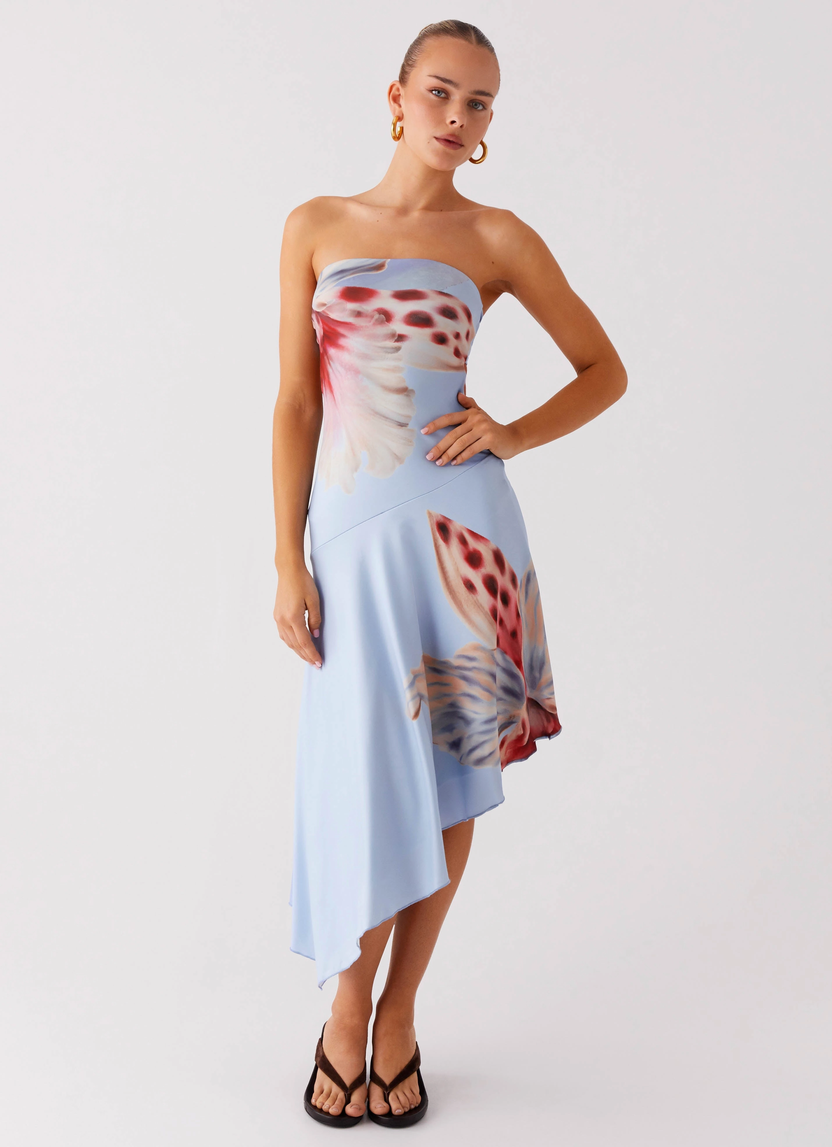 Juliana Midi Dress - Deep Sea Bloom Cute Glow