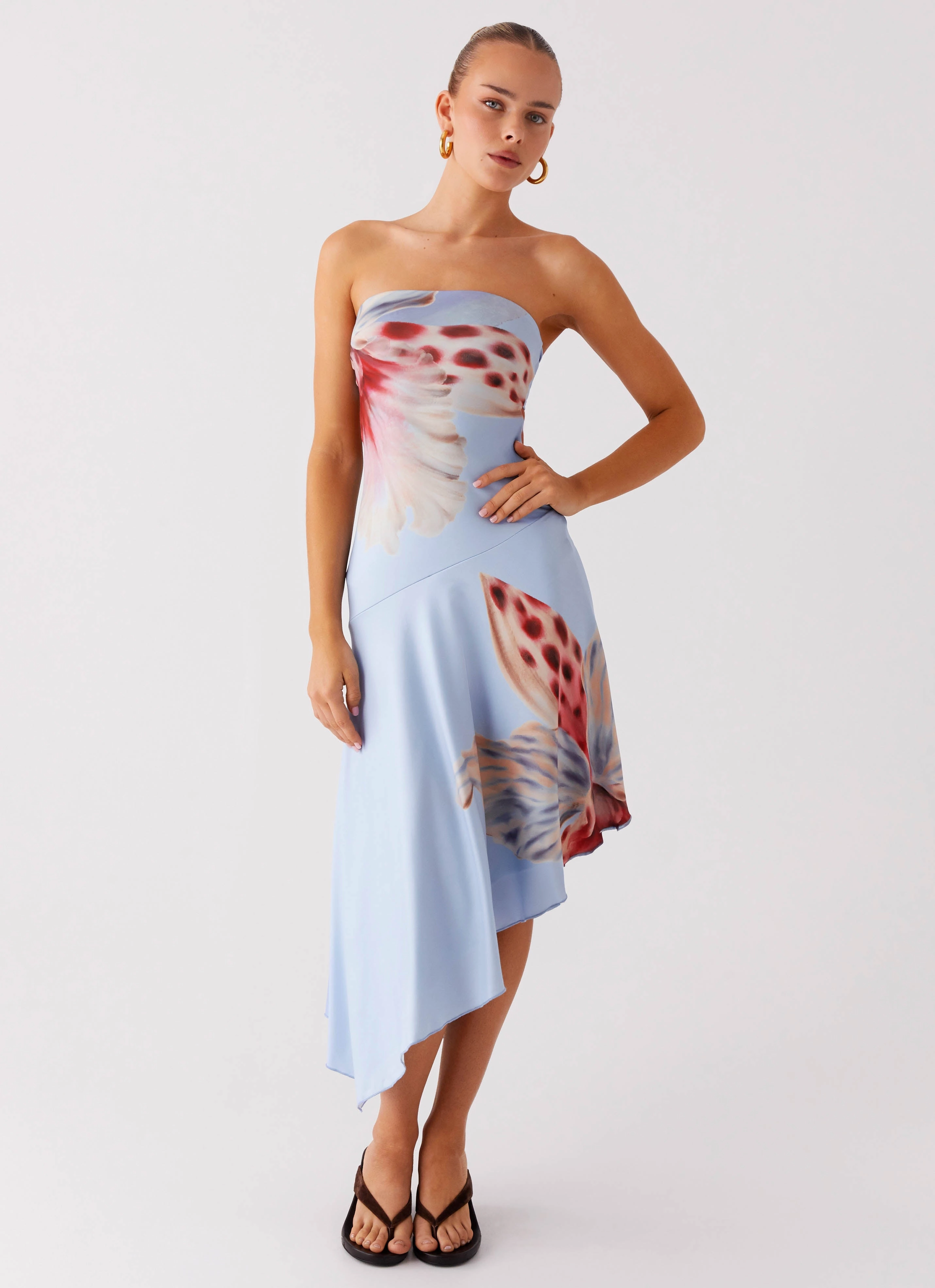 Sophisticated Edge Love Glow Juliana Midi Dress - Deep Sea Bloom