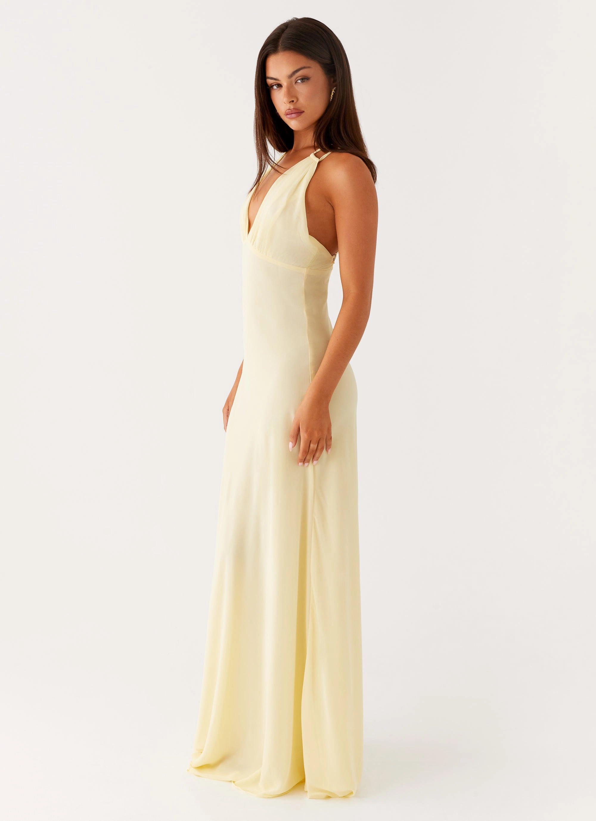Kacia Maxi Dress - Lemon Pure Color