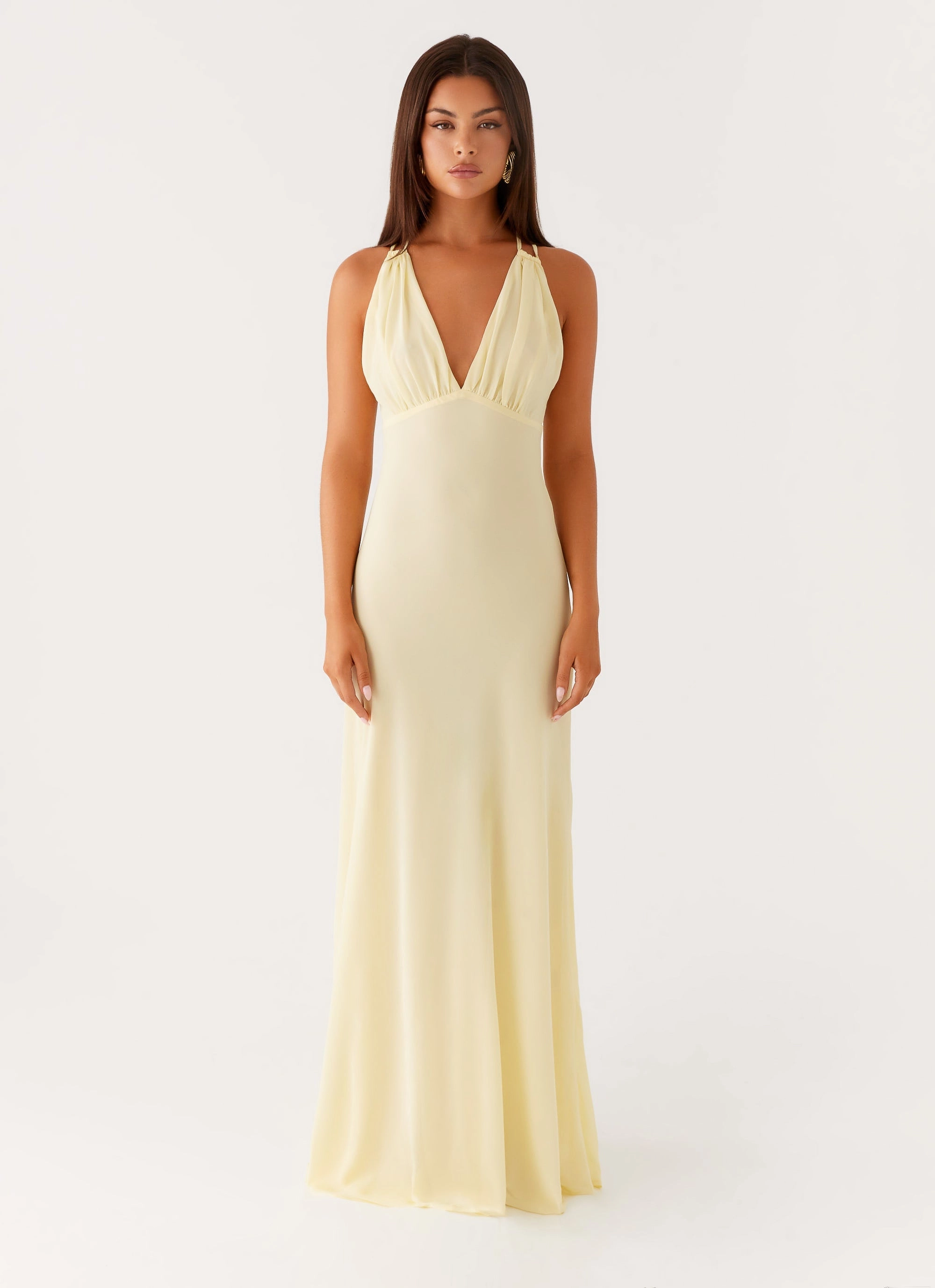 Minimalist Style Kacia Maxi Dress - Lemon