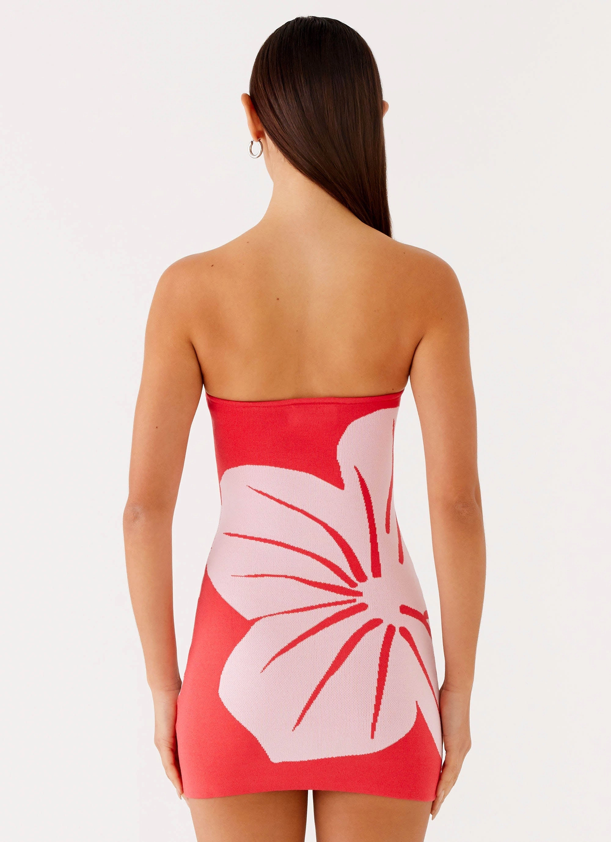 Core Collection Kader Strapless Knit Mini Dress - Red Floral