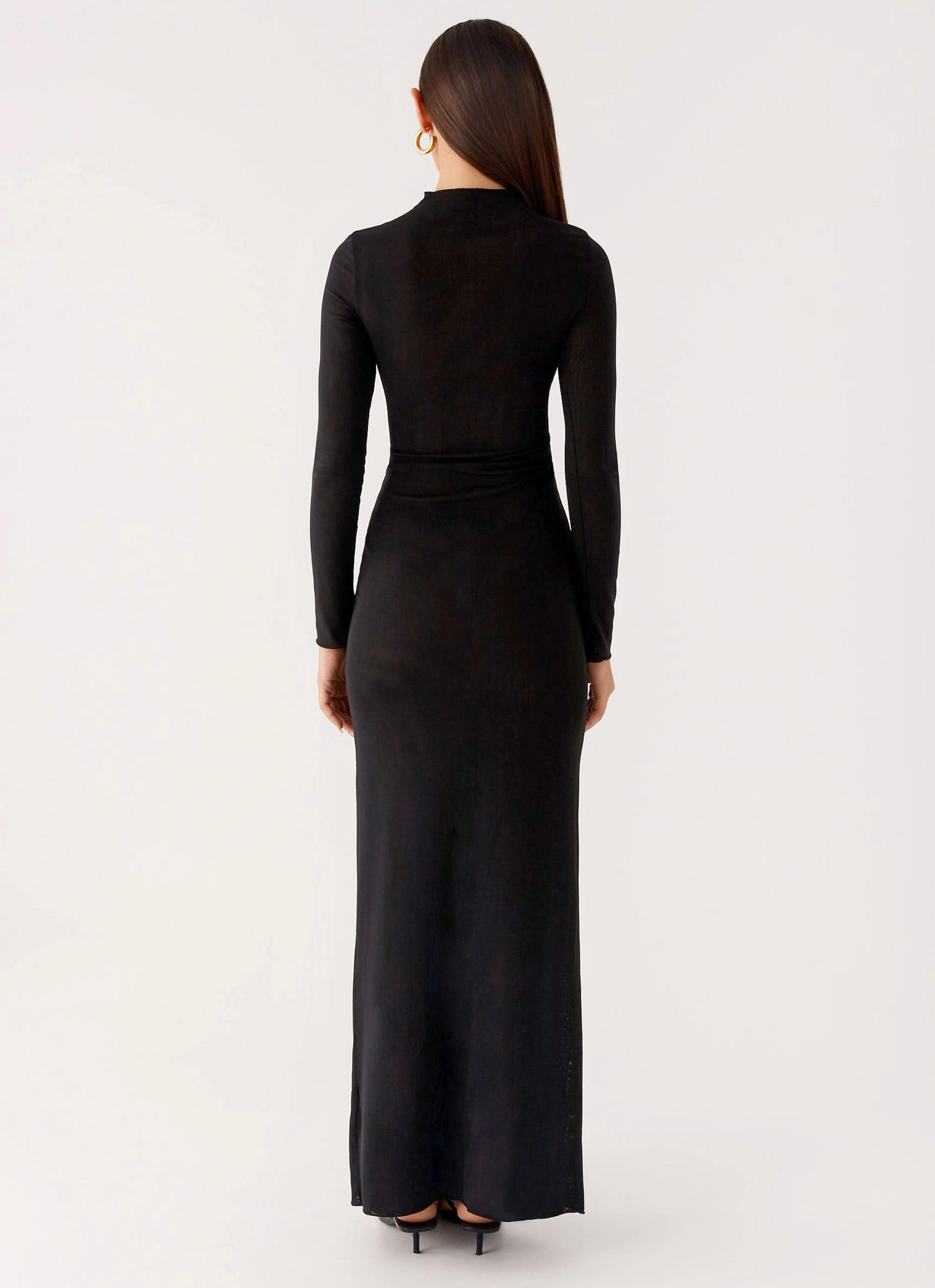 Feminine empire waist dress High-waist Kamora Maxi Dress - Black