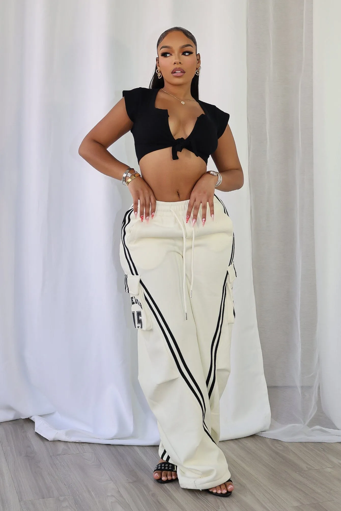 Eco Friendly Dye Process Karina Ribbed Tie Crop Top