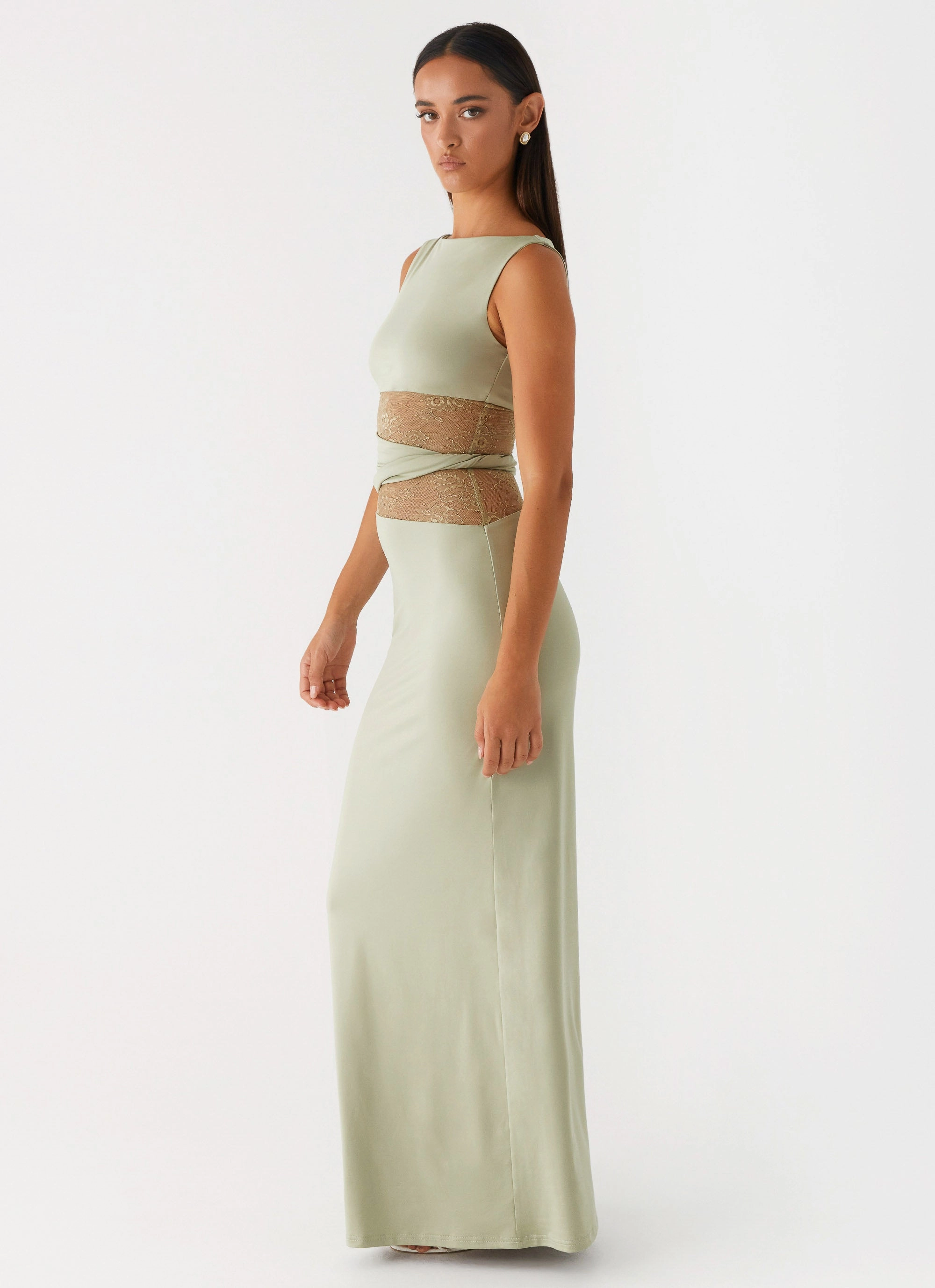 Polished Finish Light Flow Karma Maxi Dress - Sage