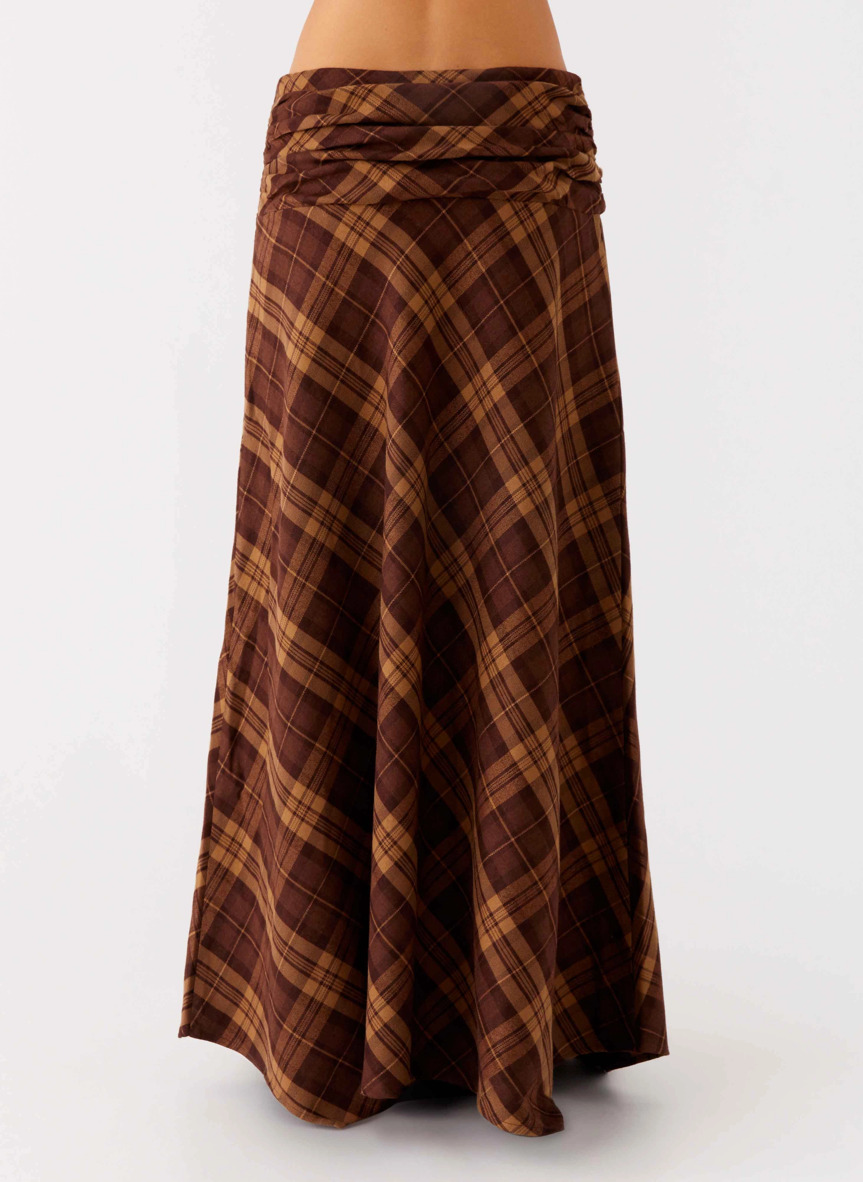 Cozy Finish Relaxed Vibes Karolina Maxi Skirt - Plaid