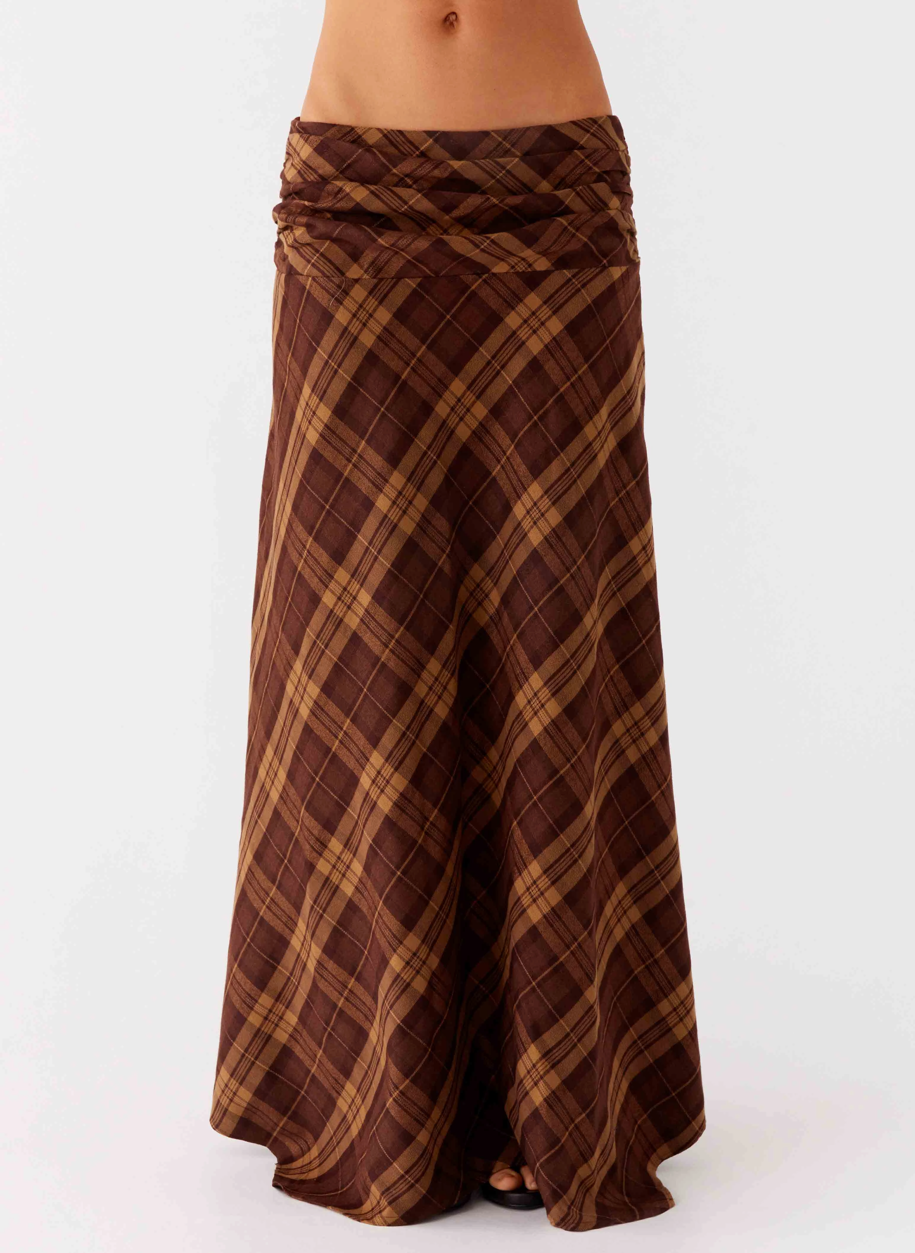 Relaxed Vibe Karolina Maxi Skirt - Plaid