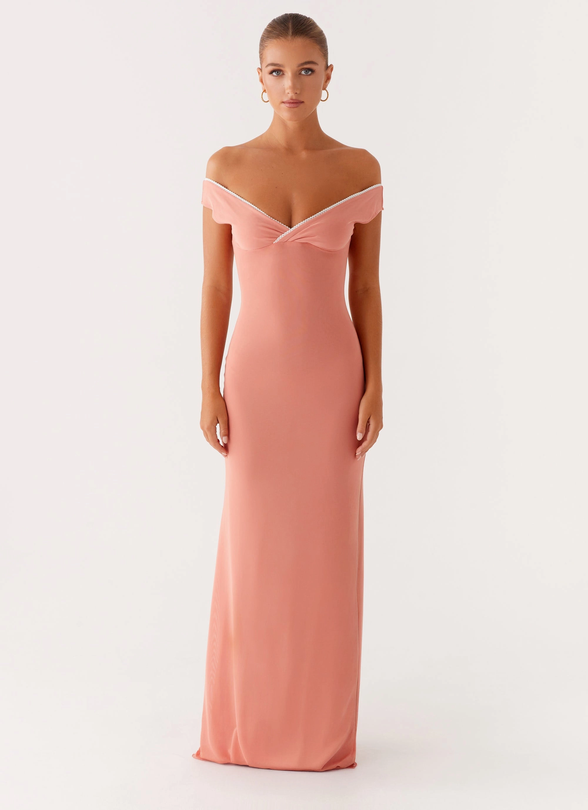 Katiya Maxi Dress - Peach Playful touch