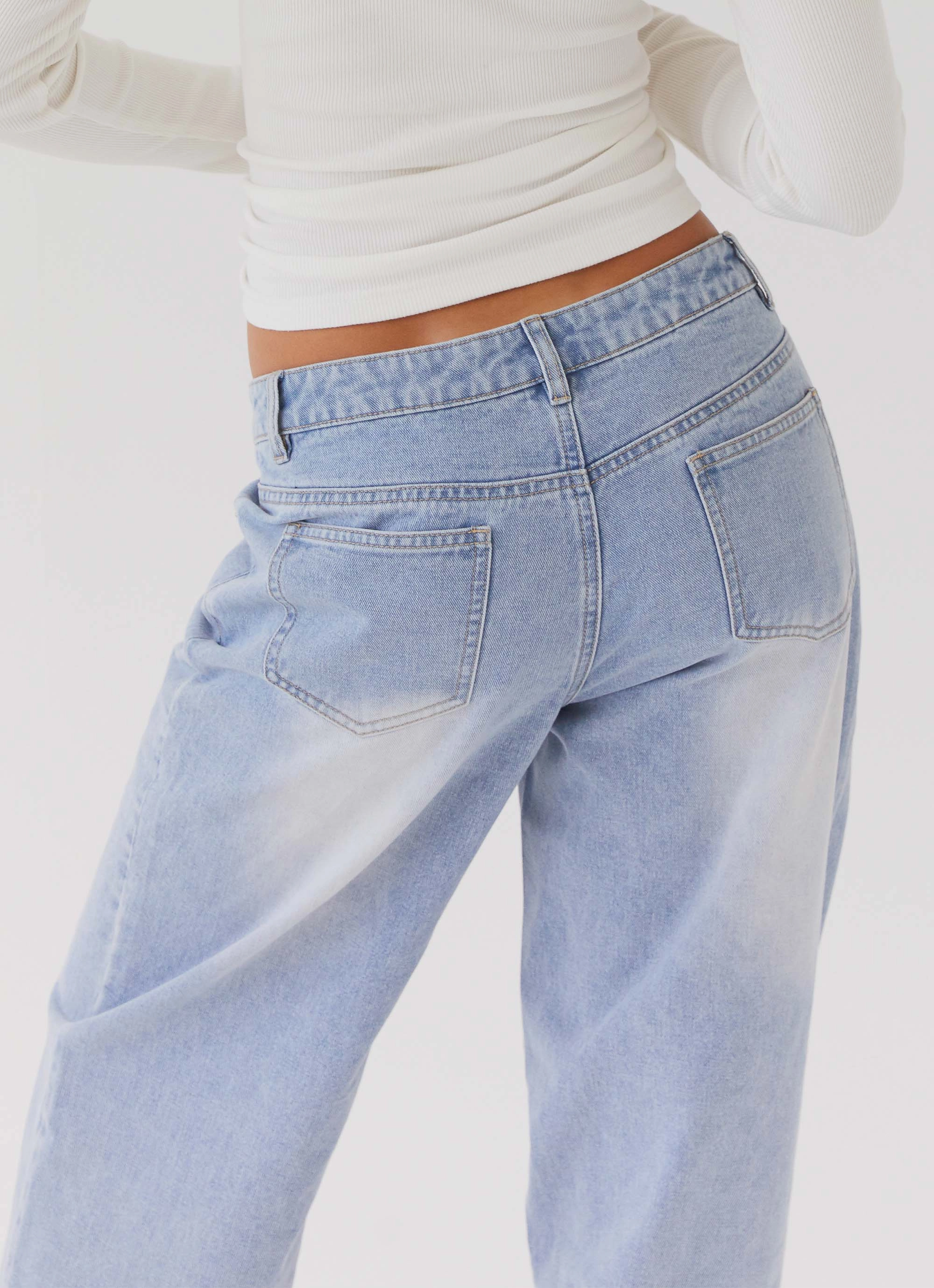 Keanna Low Rise Denim Jeans - Light Blue Vintage Lover Smooth Bold