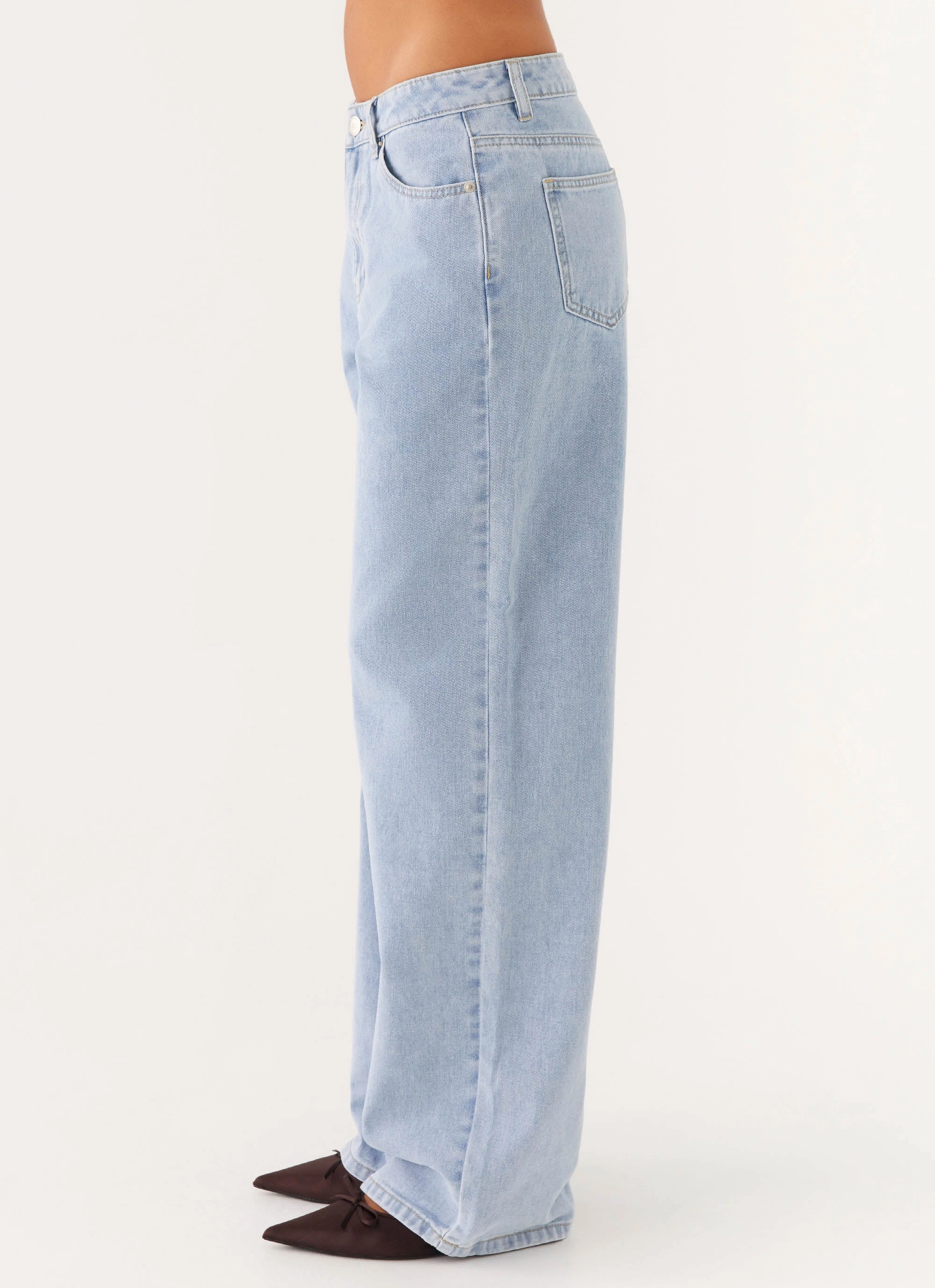 Keanna Low Rise Denim Jeans - Sky Go To Outfit