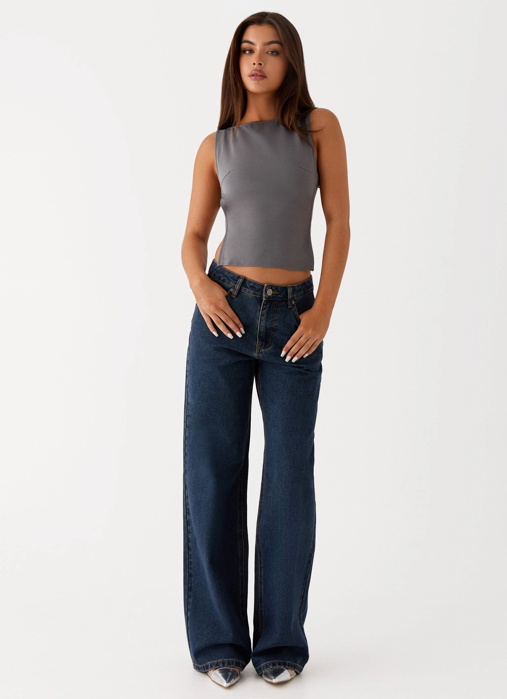 Keanna Low Rise Denim Jeans - Washed Denim Lightwear Option Always Fits