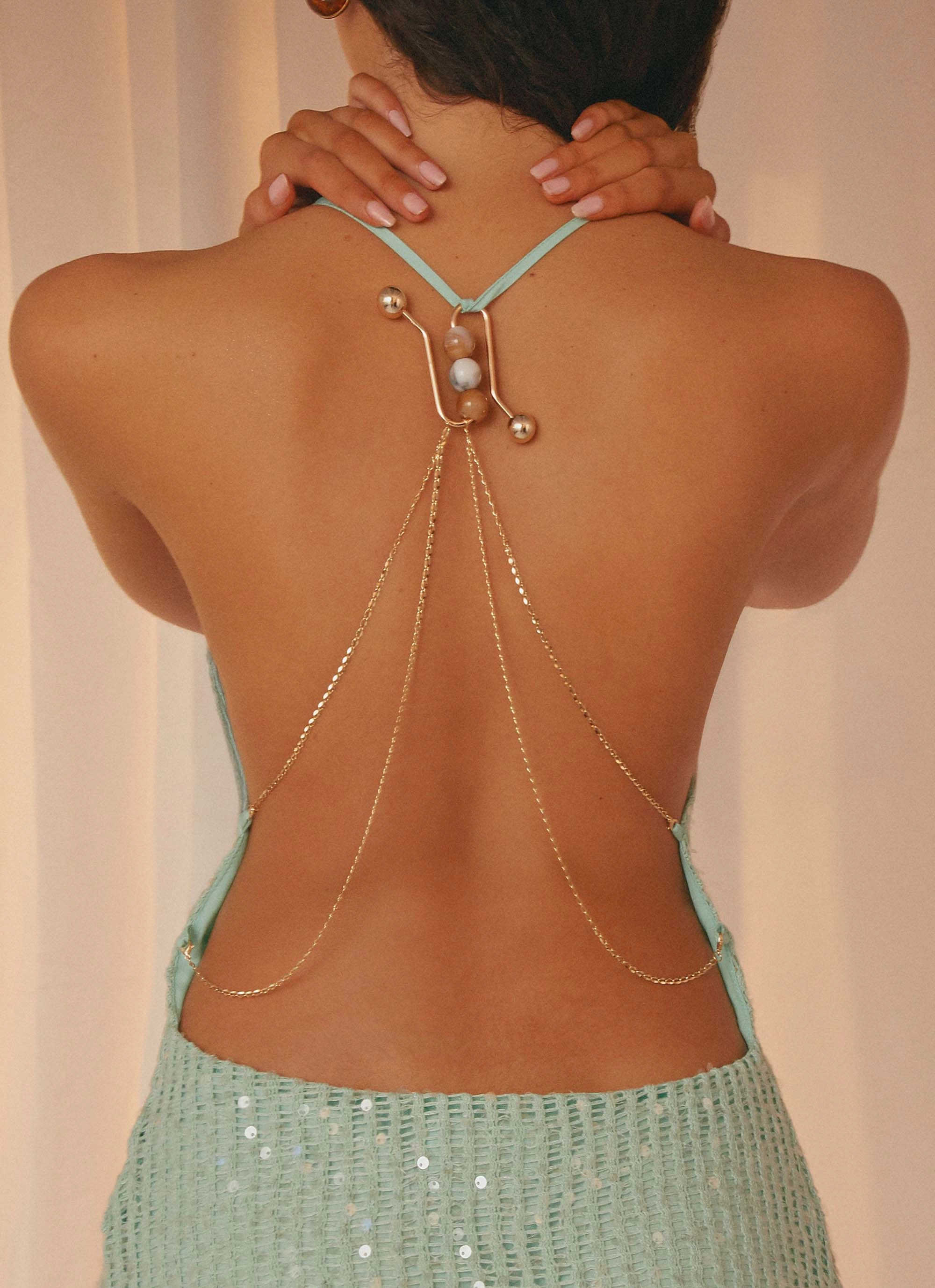 Bohemian vibe Exclusive Drop Keela Sequin Mini Dress - Mint Sage