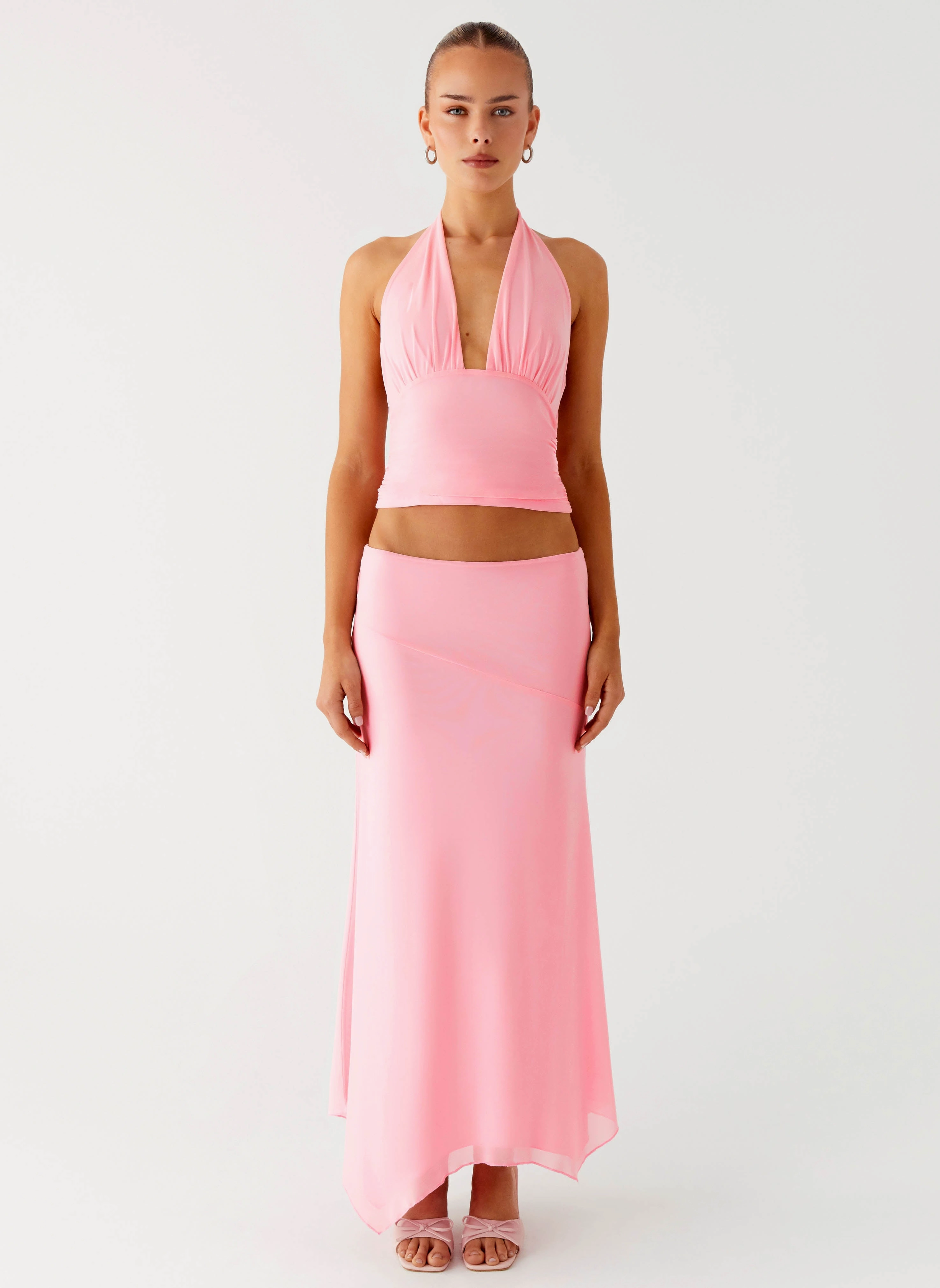 Cozy Wear Kerrie Halter Top - Baby Pink