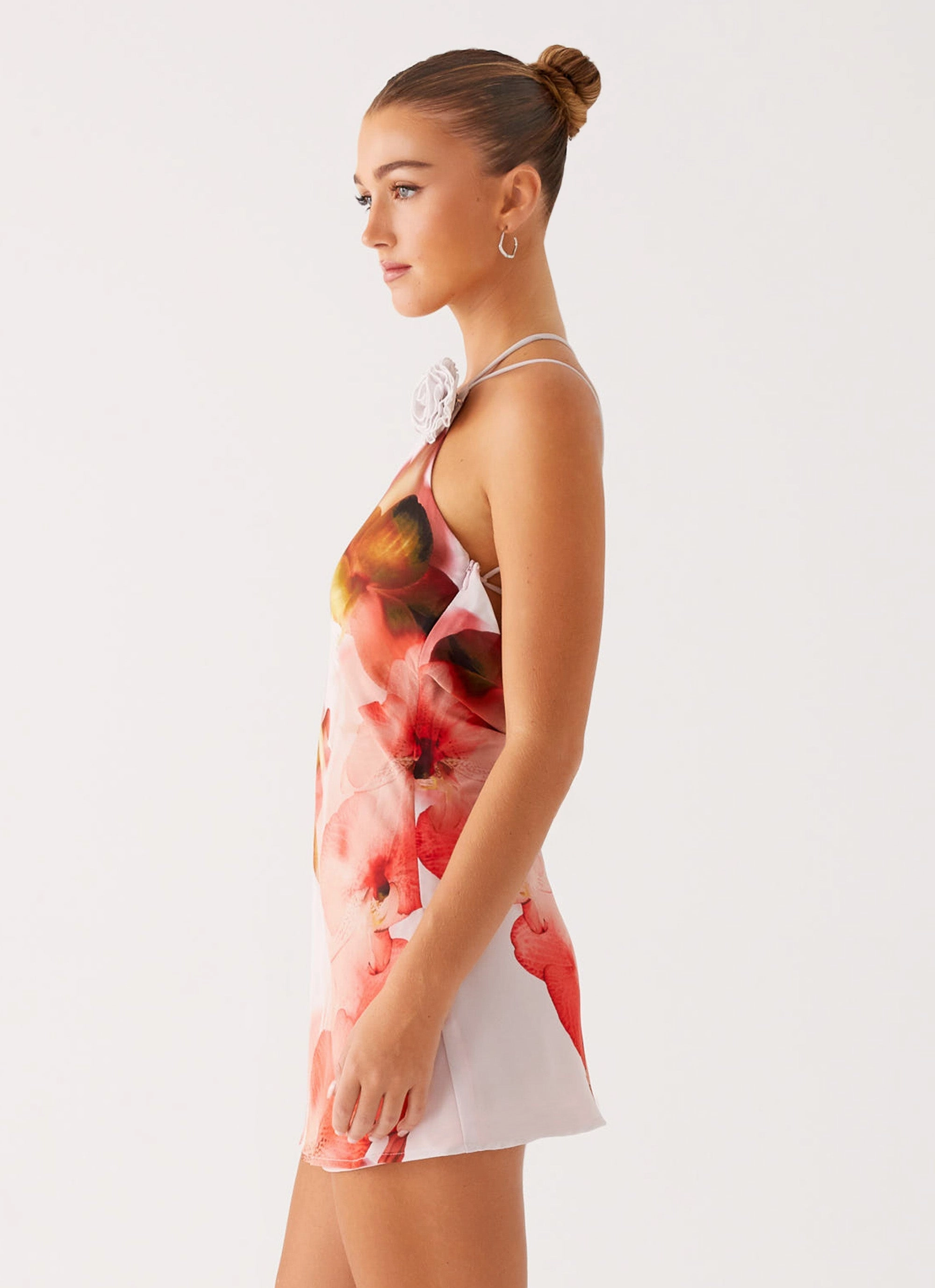 Emerging Designer Kia Mini Dress - Peach Rose