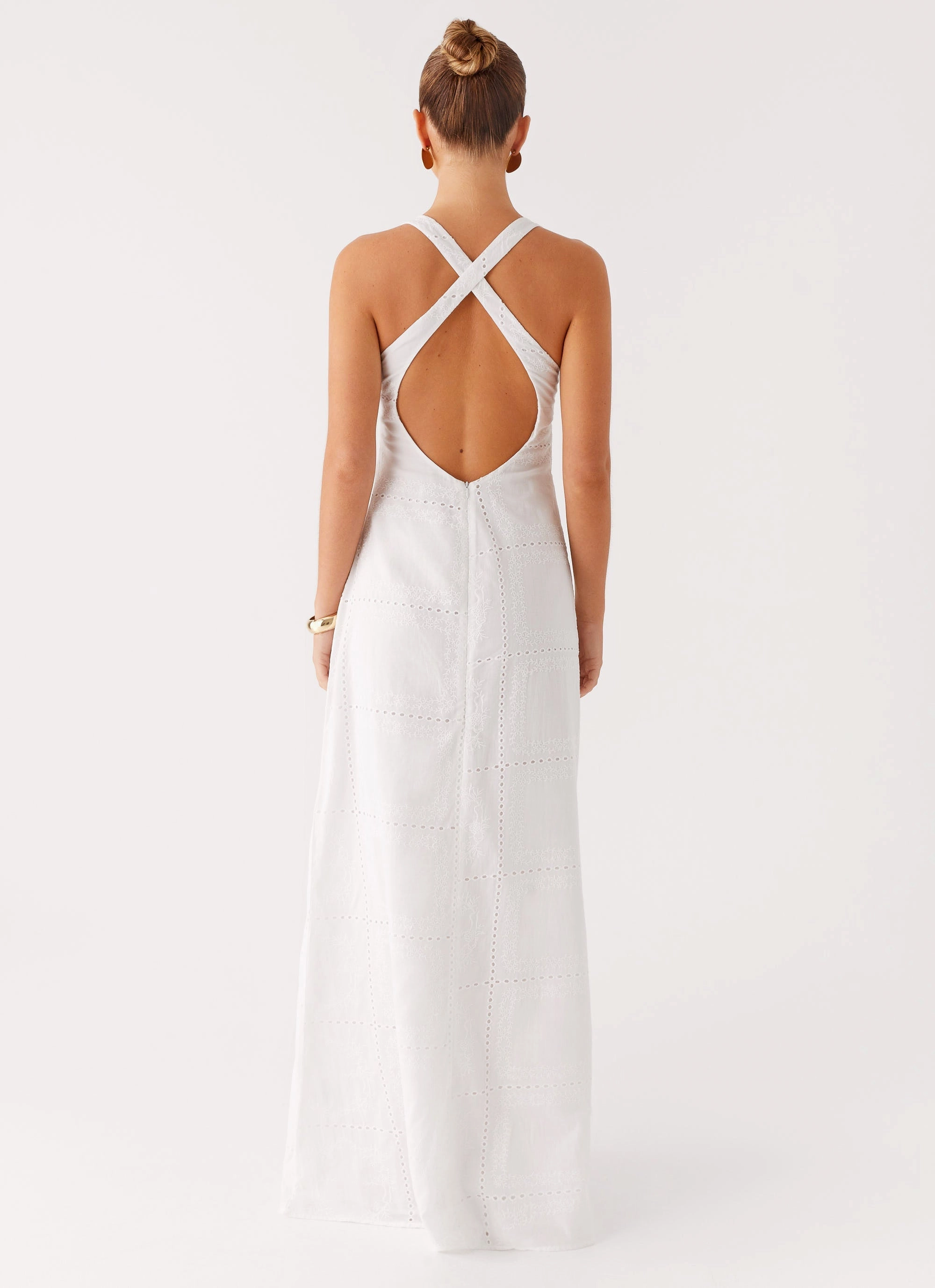 All-Day Comfort Wear Kiana Halter Maxi Dress - White