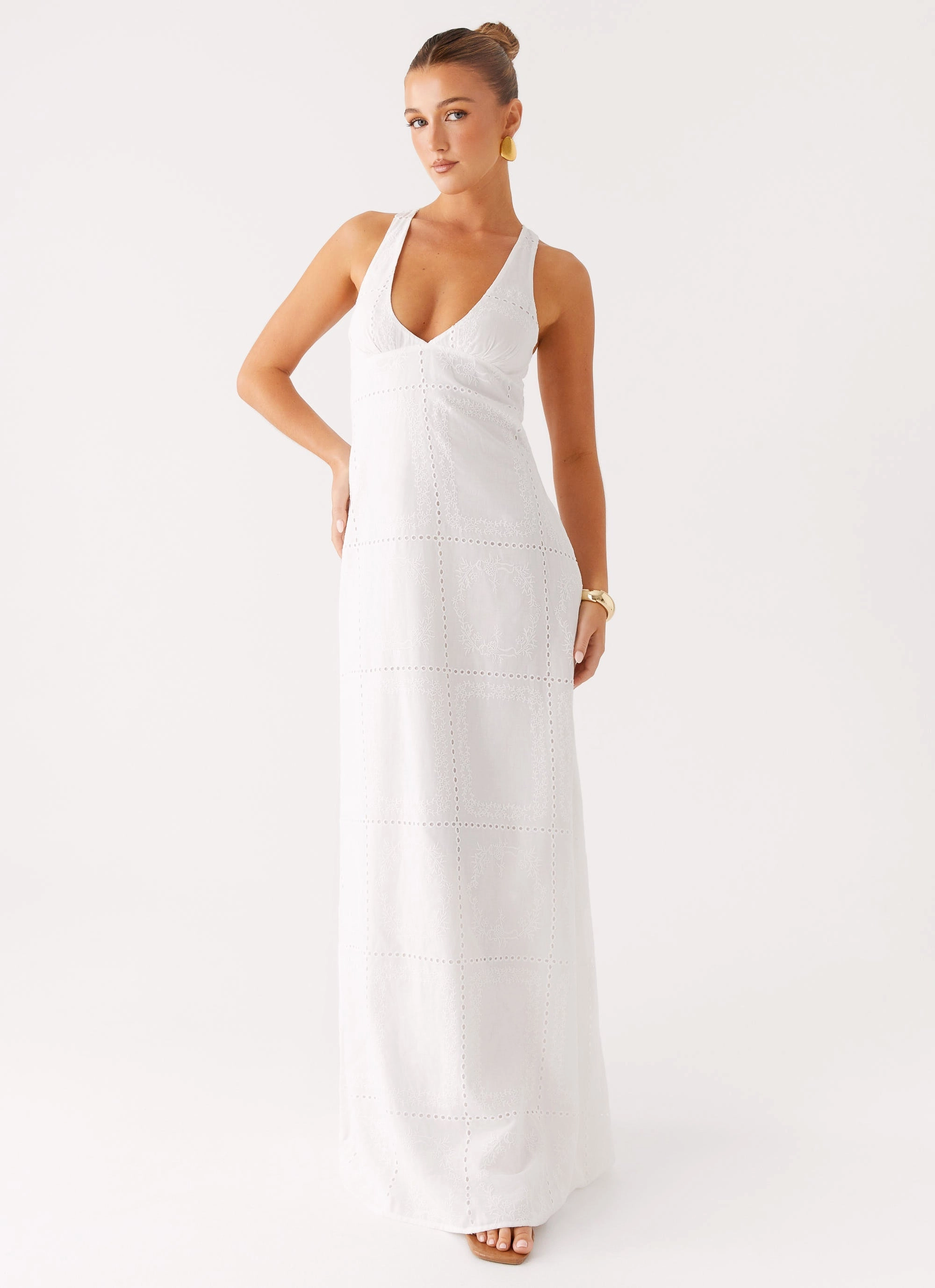 Outdoor Vibe Kiana Halter Maxi Dress - White