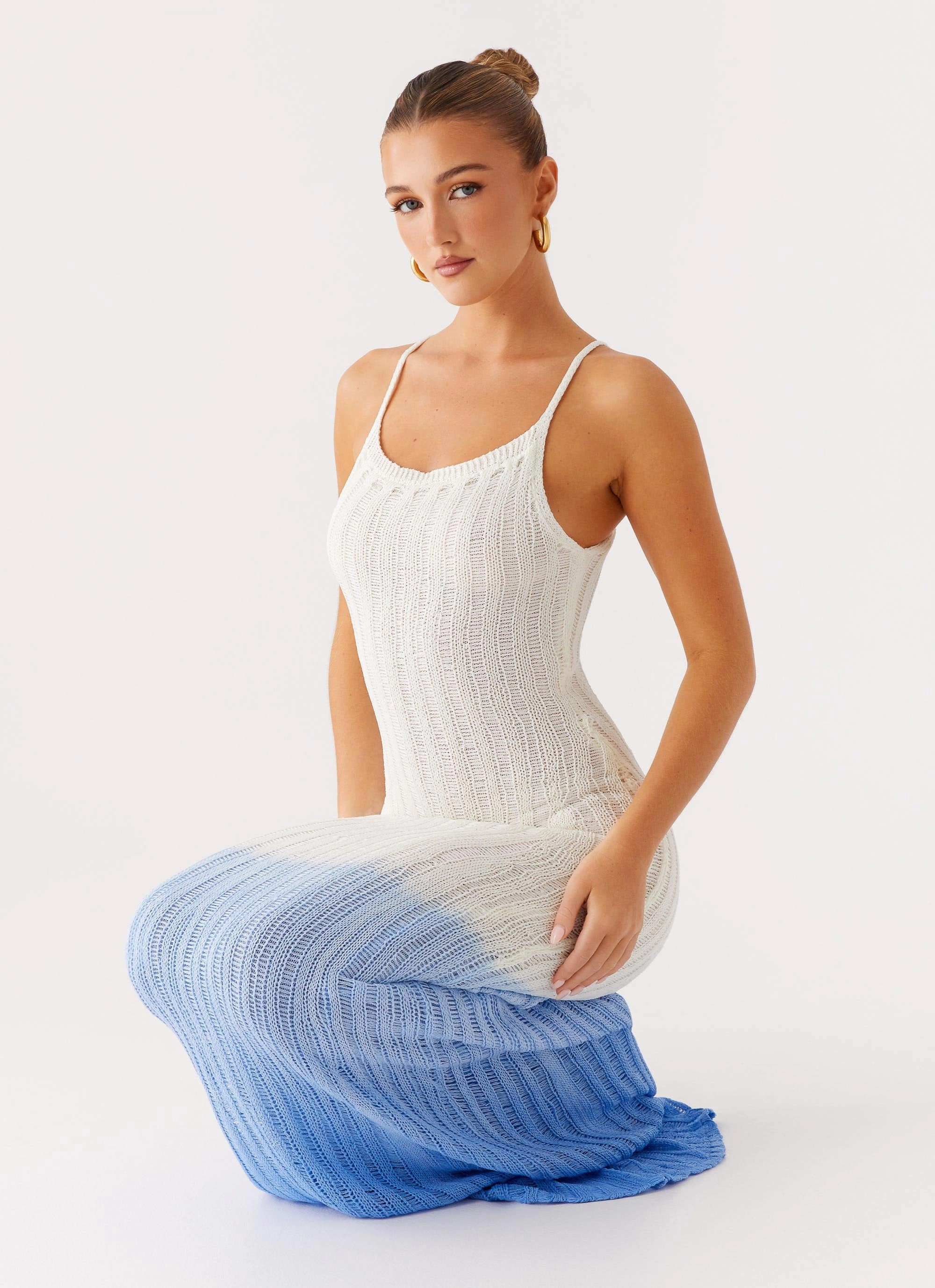 Kiki Maxi Dress - Ombre Blue Timeless office dress Cotton-Blend