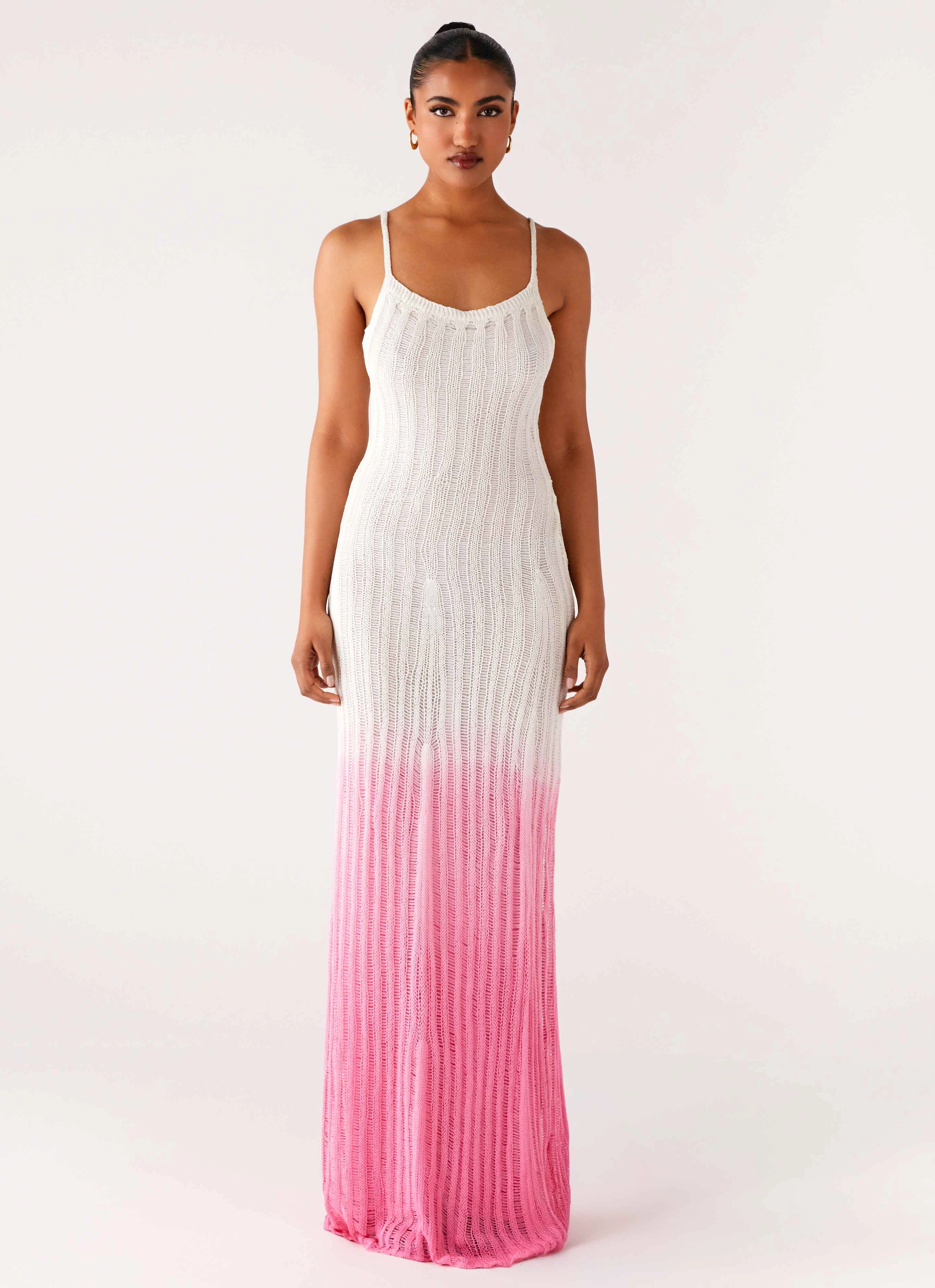 Kiki Maxi Dress - Pink Ombre Coral Soft Fit Focused