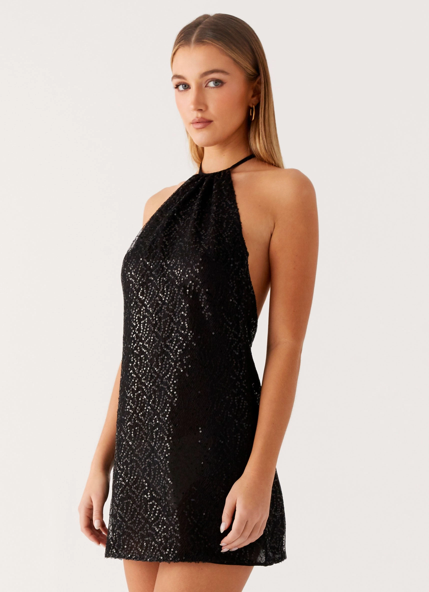 On-The-Go Outfit Kingdom Sequin Mini Dress - Black