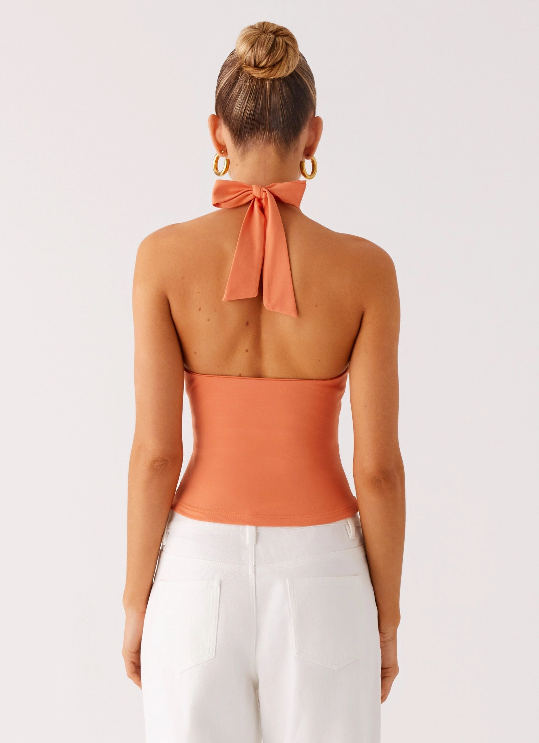 Kirra Halter Top - Peach Regular Fit