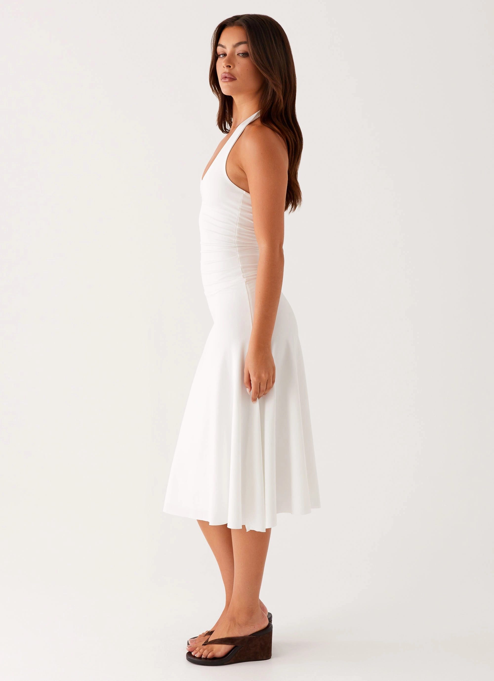 Klyne Midi Dress - Ivory Chic And Comfortable Polished Details