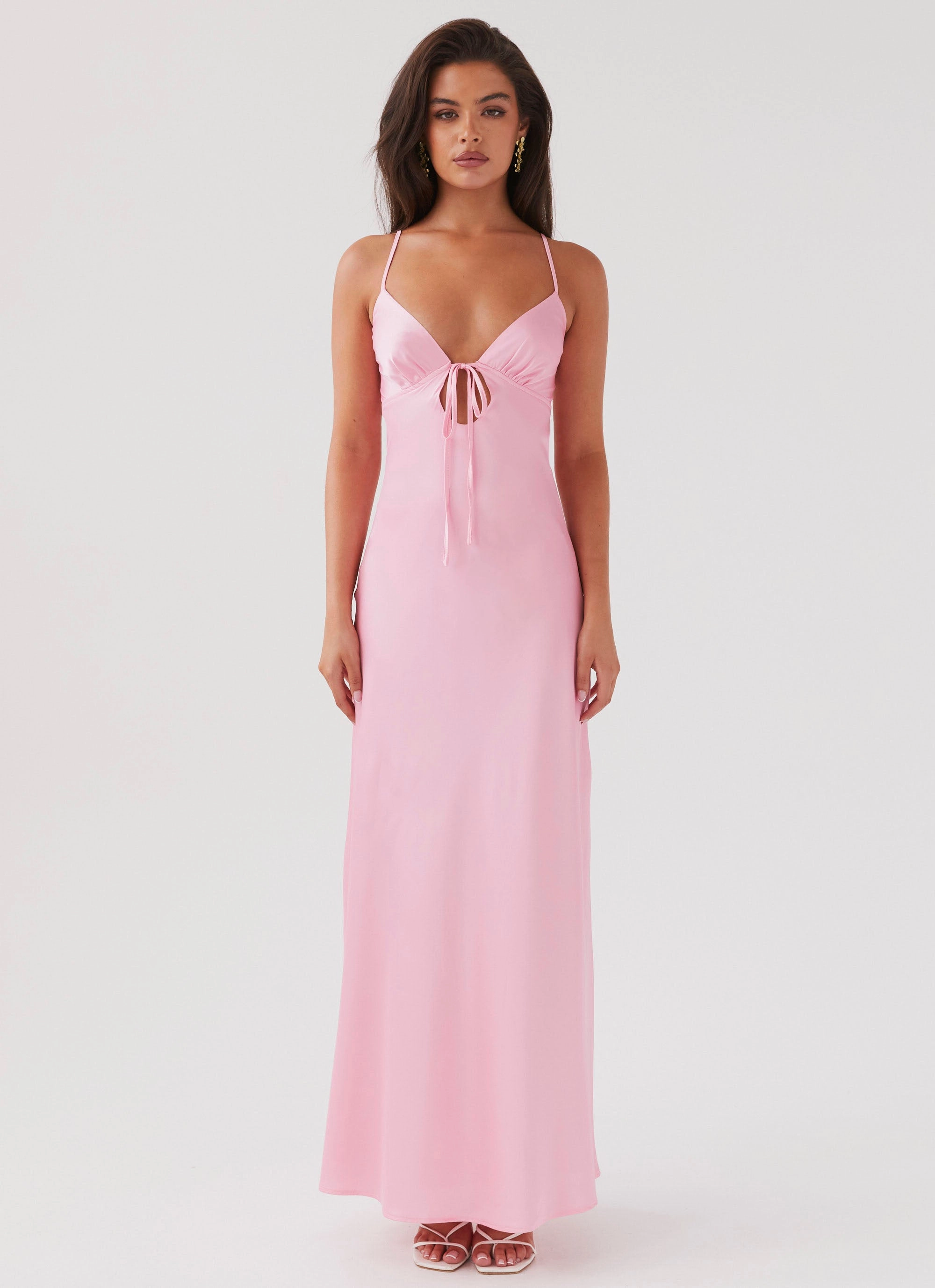 Flora Satin Maxi Dress - Candy Soft Movement