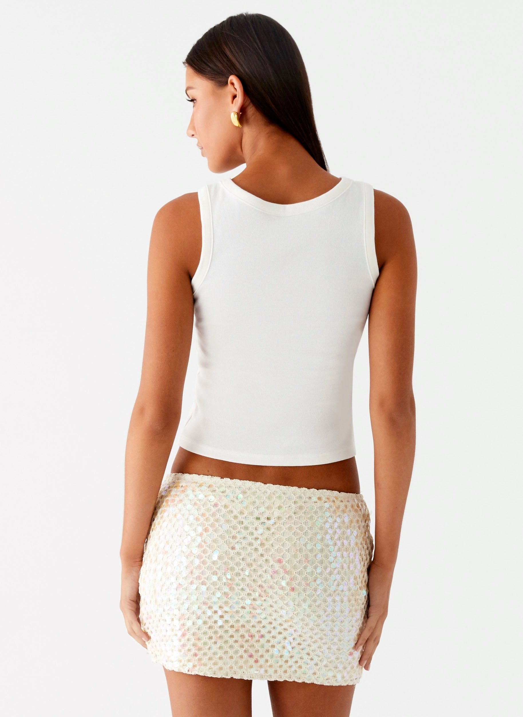 Kalita Mini Skirt - Ivory Heritage Brand Scalloped Edge