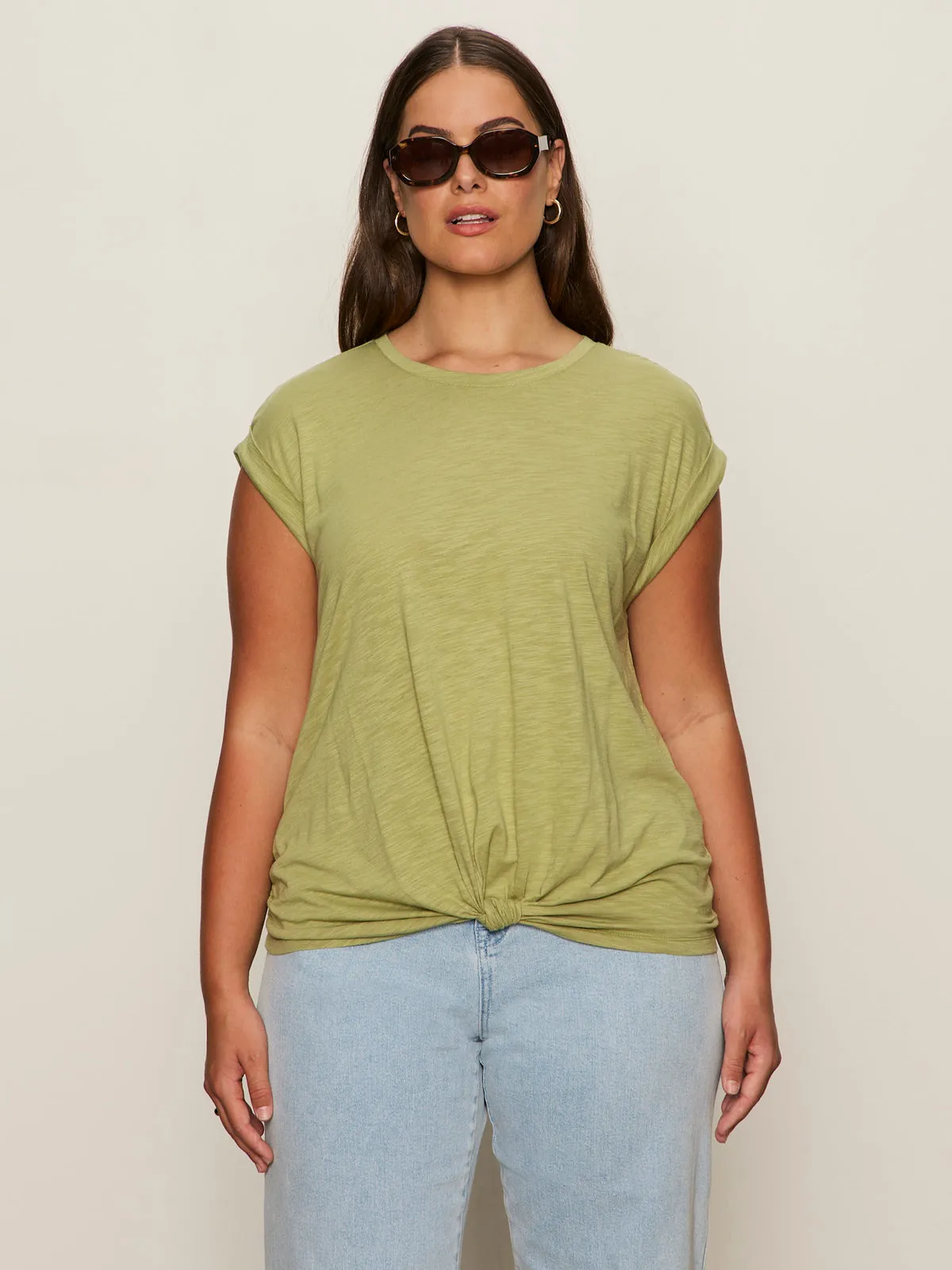 Knotted Muscle Tee Bamboo Extended Sizing Reinforced Hemline NonRestrictiveSilhouette