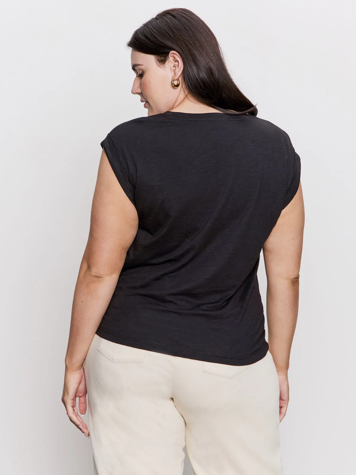 Stylish Jacket Layered Look Knotted Muscle Tee Black Extended Sizing