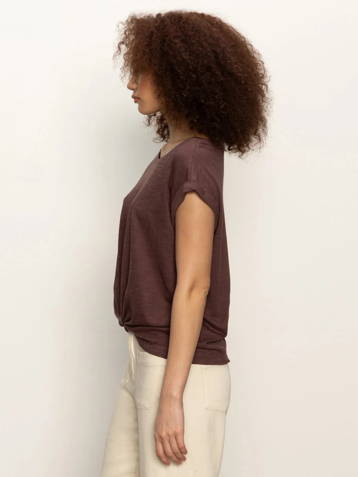 Casual Button-Down Classic Crew Neck Knotted Muscle Tee Mesa