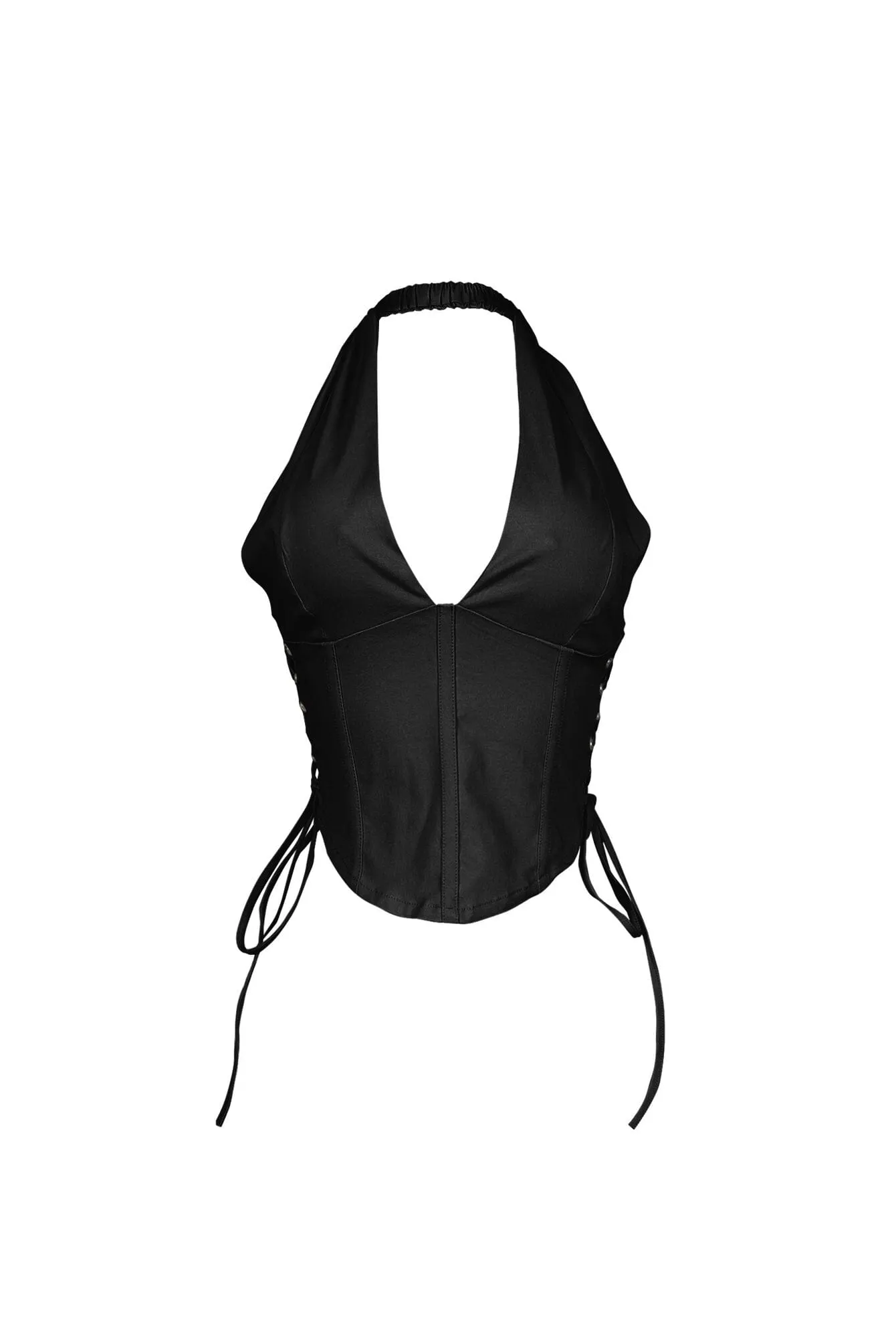 Seamless Construction Design V-neck Blouse WrinkleResistantCloth Kona Poplin Corset Halter Top