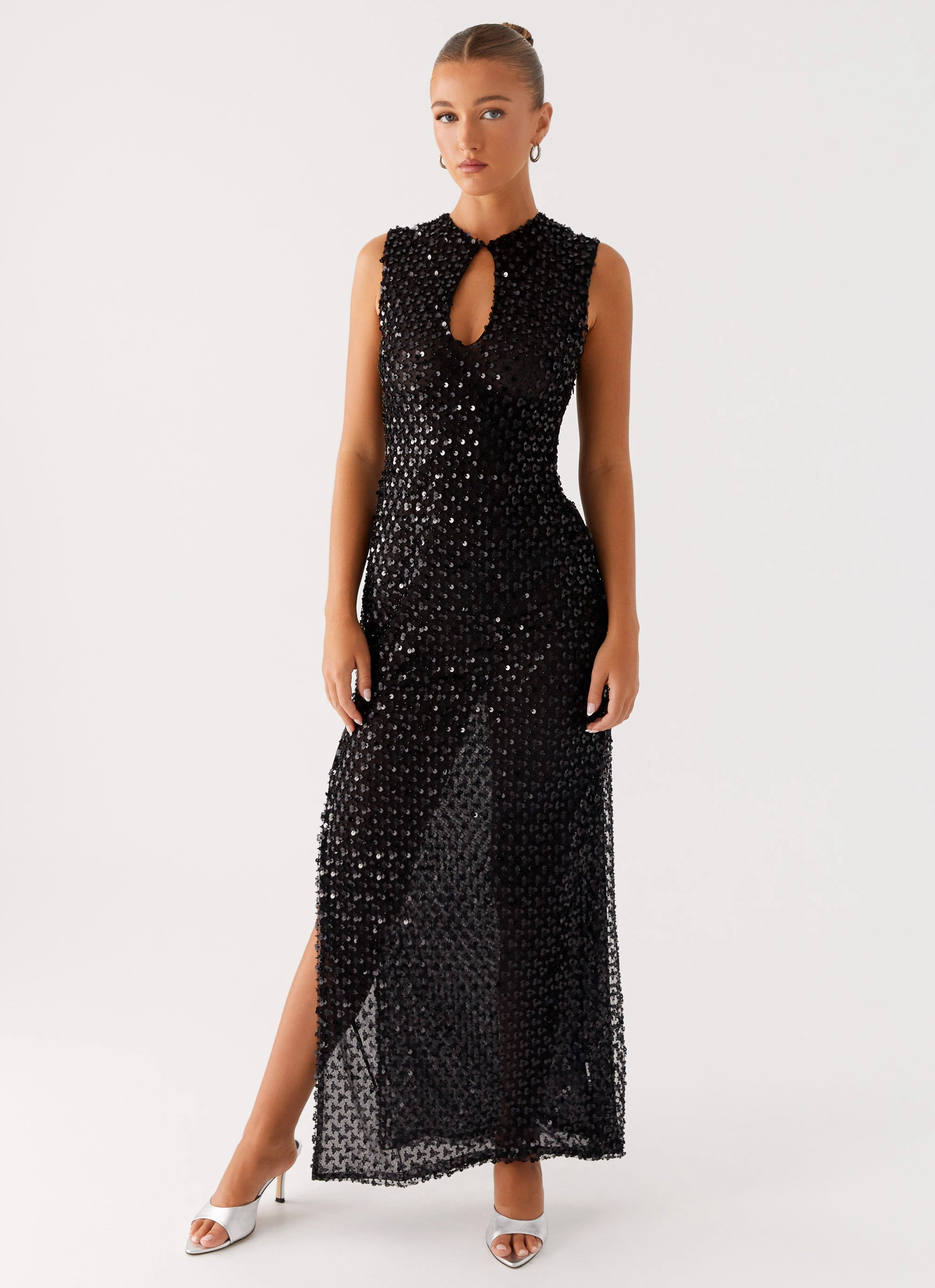 Kore Sequin Maxi Dress - Black Button Chic travel mode