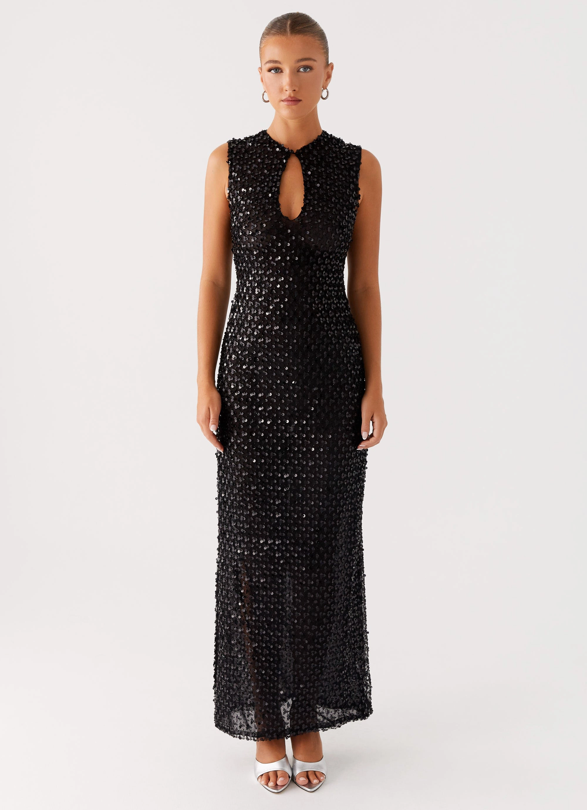 Kore Sequin Maxi Dress - Black Edgy Layers Perfectly Tailored