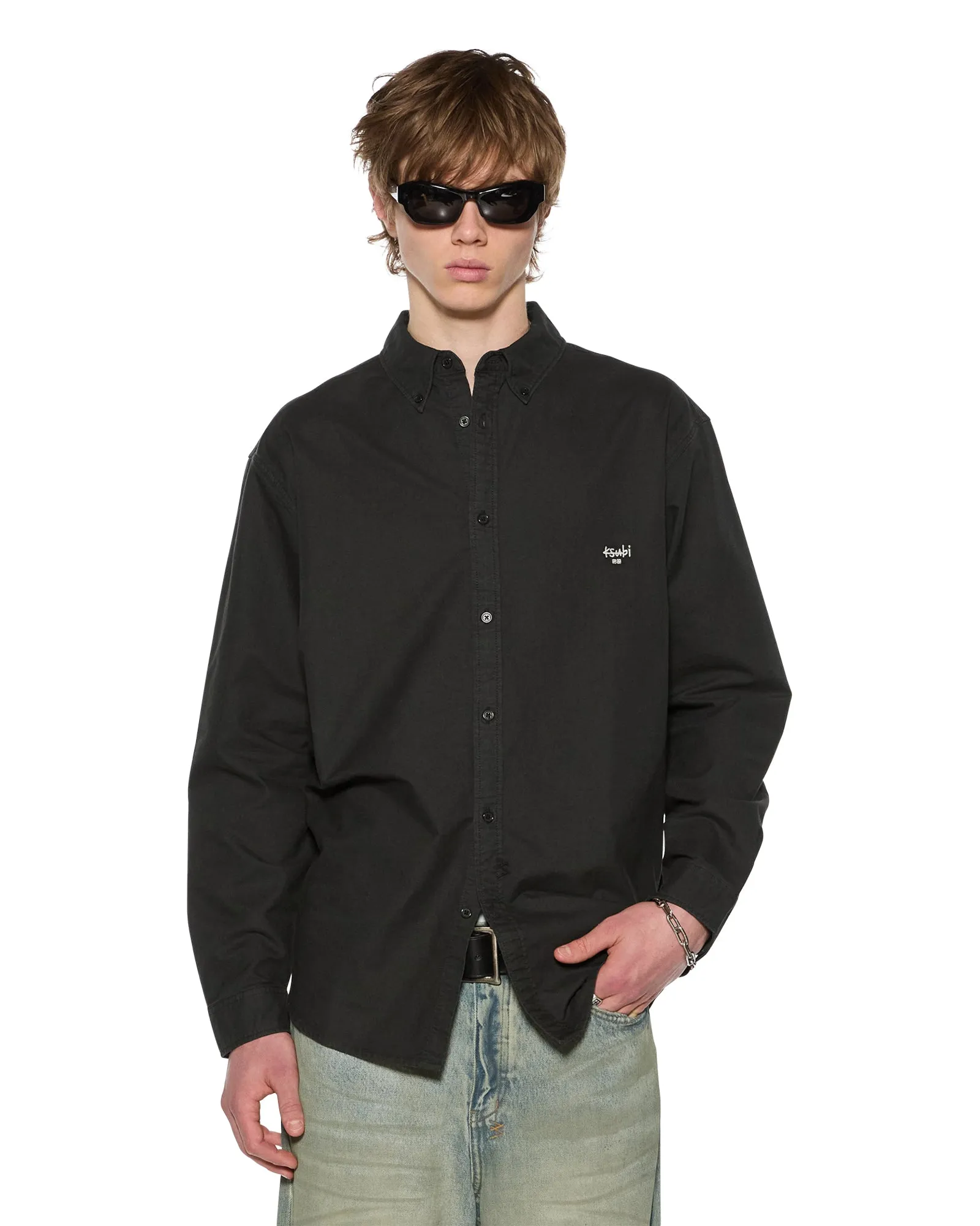 KSIGNATURE BUTTON DOWN LS SHIRT BLACK Luxury Brand
