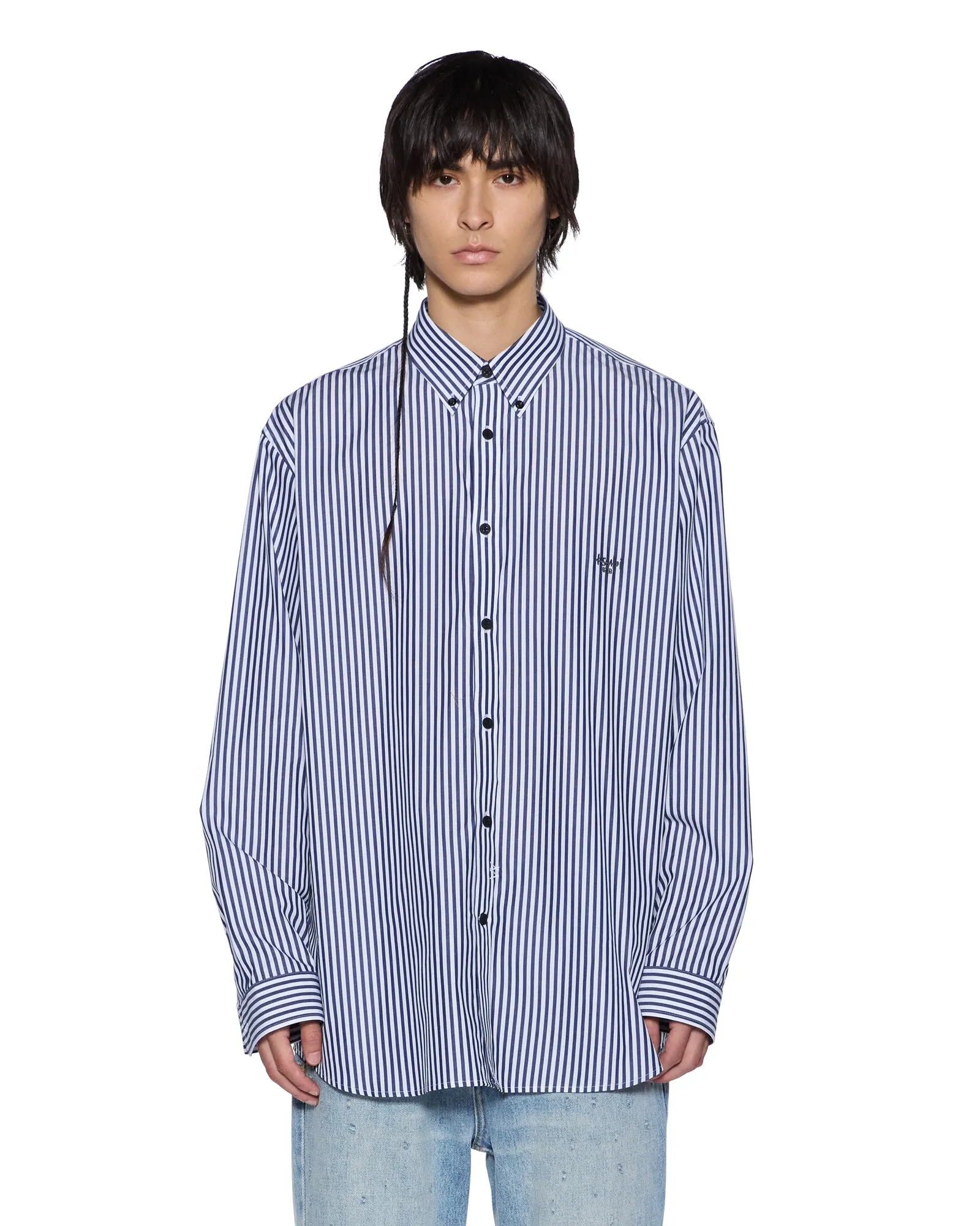 Eco Friendly Dye Process KSIGNATURE LS SHIRT WHITE STRIPE