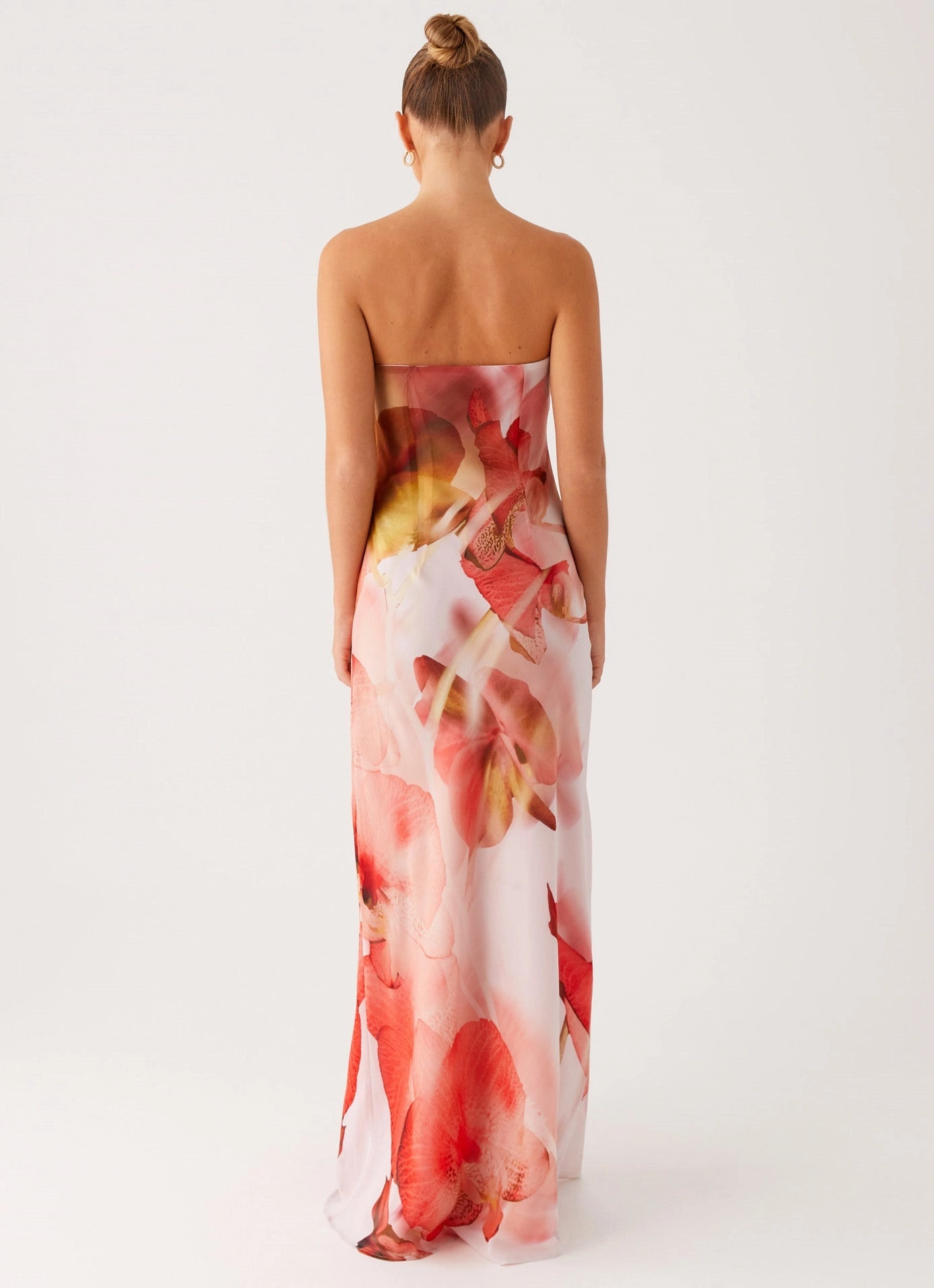 Kunis Maxi Dress - Peach Rose Statement Piece Breathable-Lining