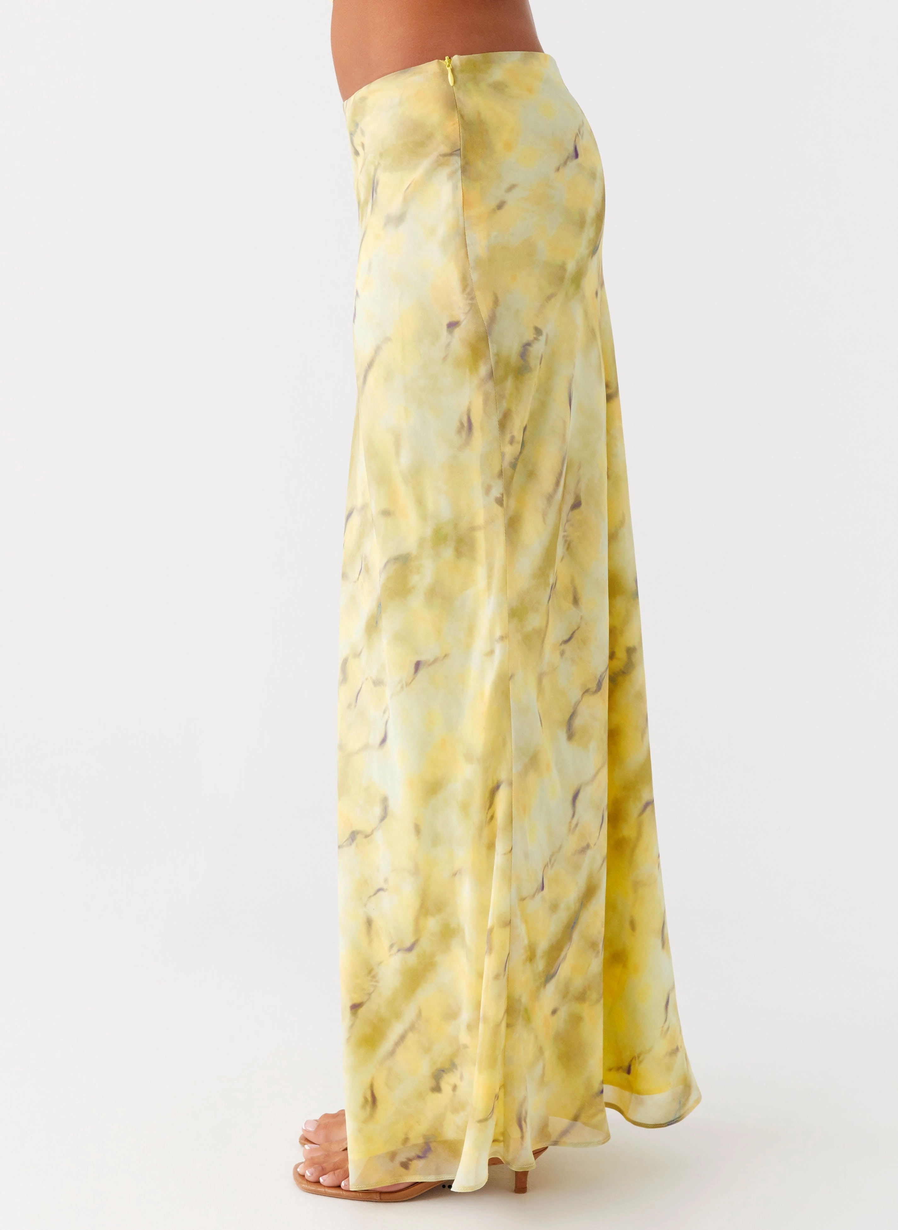 Chic Attire Fresh Fit Kylo Low Rise Maxi Skirt - Yellow Tie Dye