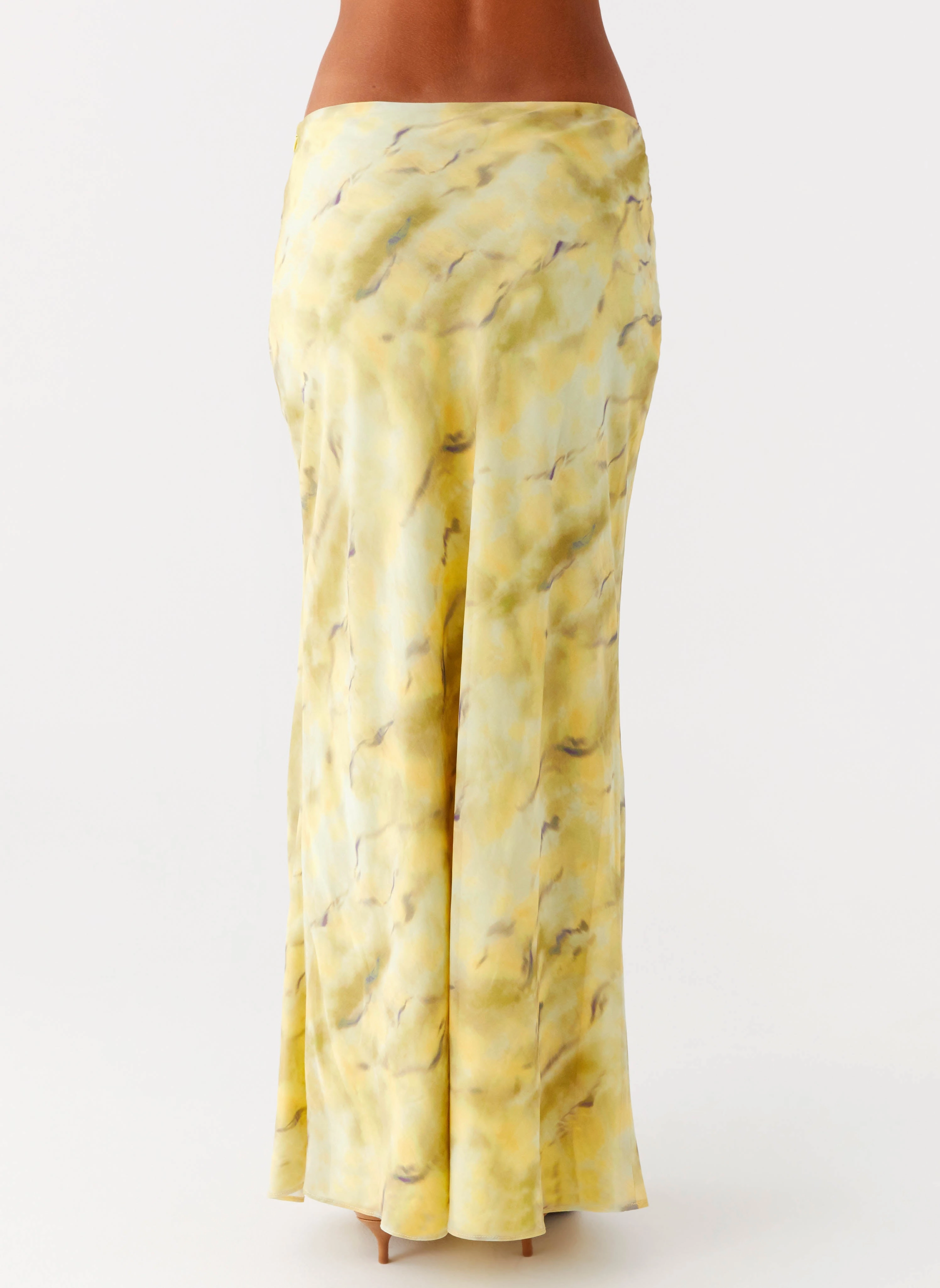 Seasonal Must Have Kylo Low Rise Maxi Skirt - Yellow Tie Dye