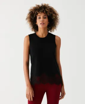 Cold-Weather Essential Lace Trim Shell