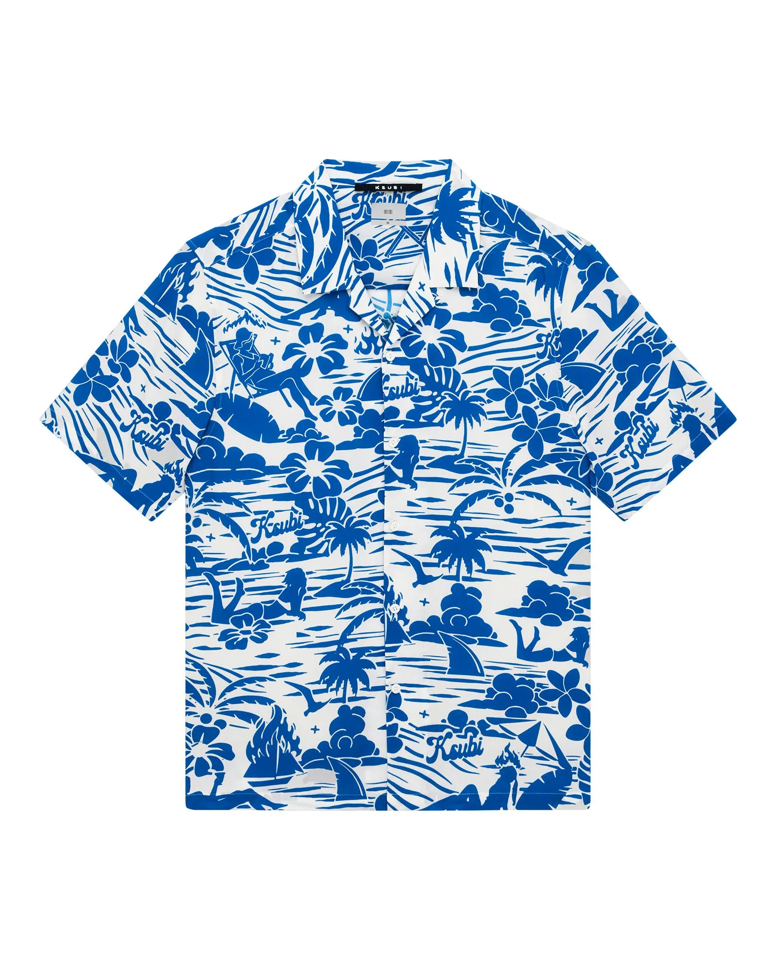 Organic Cotton water sports clothing LAGOON SS RESORT SHIRT BLUE