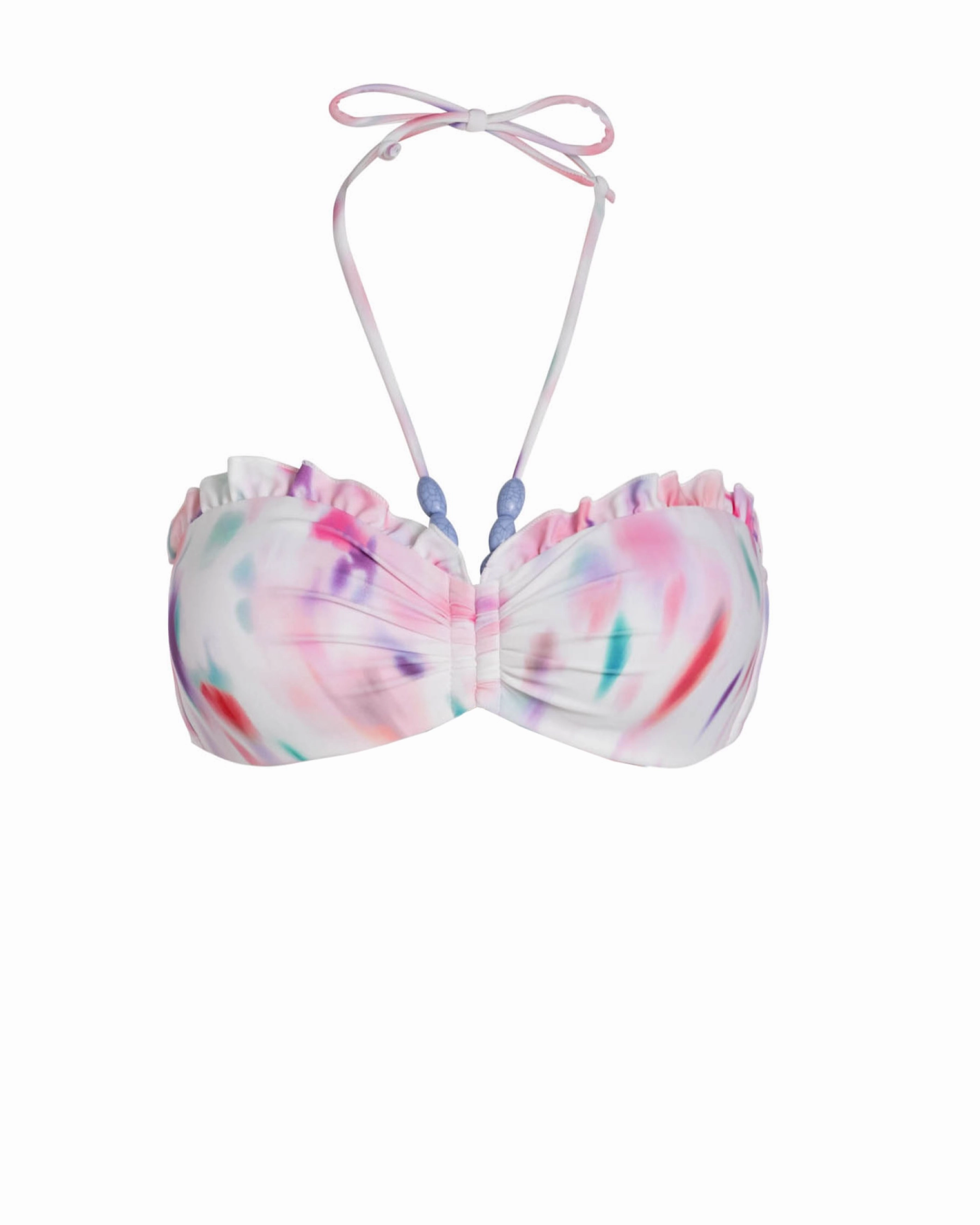 Flat Lock Stitching Supportive straps Alexis Top In Hazy Ikat Ivory