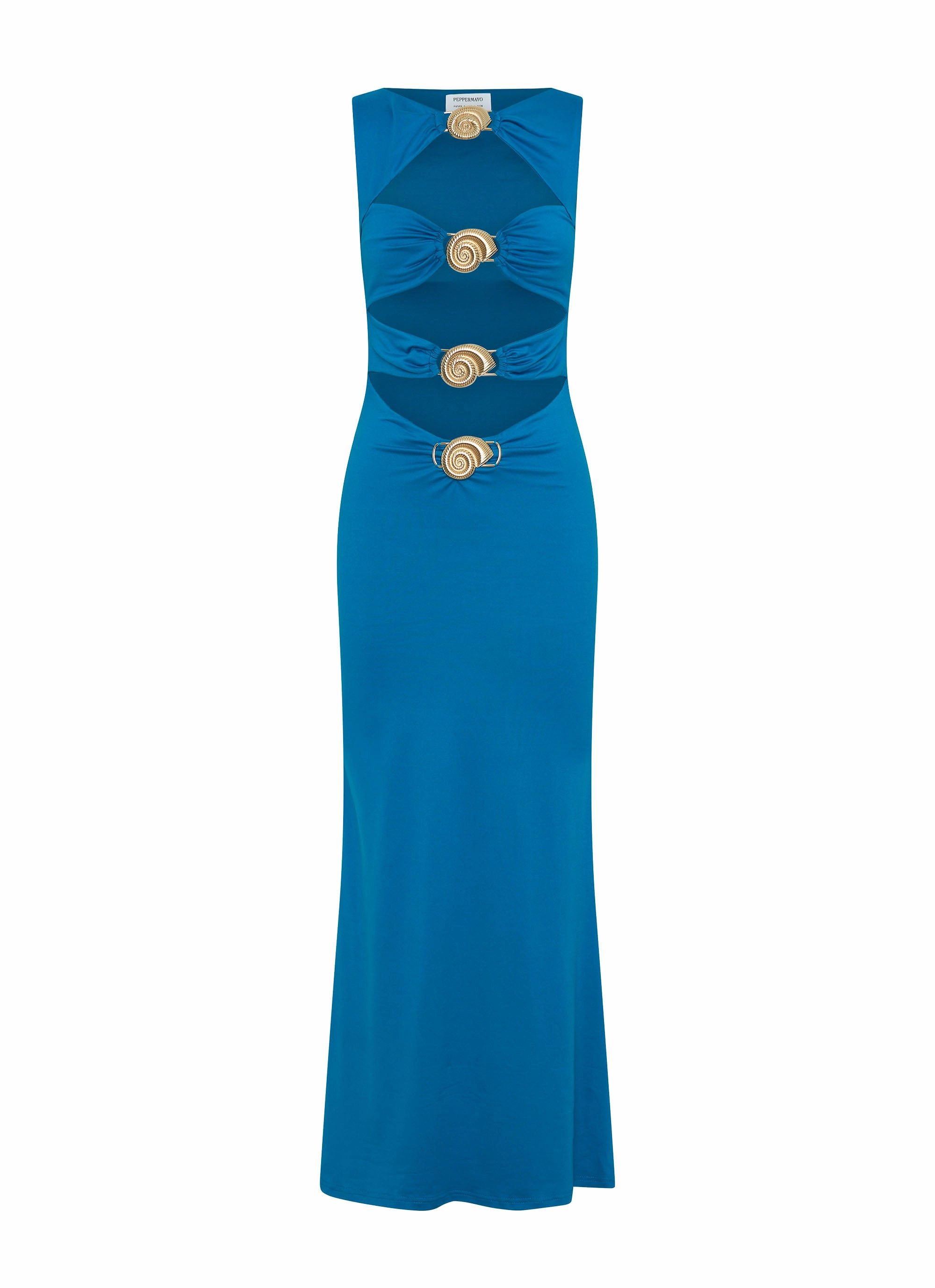 Shape Retention Sophisticated Edge Lagoon Cut Out Maxi Dress - Royal Blue