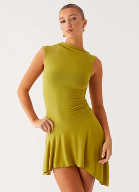 Elegant evening wear Daily Movement Lanai Mesh Mini Dress - Lime