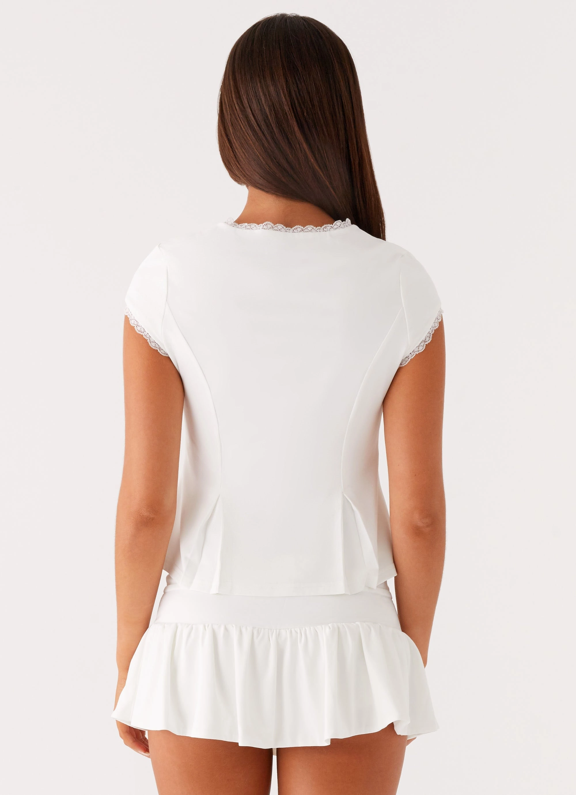 Breathable Couture Inspired Landon Mini Skort - White
