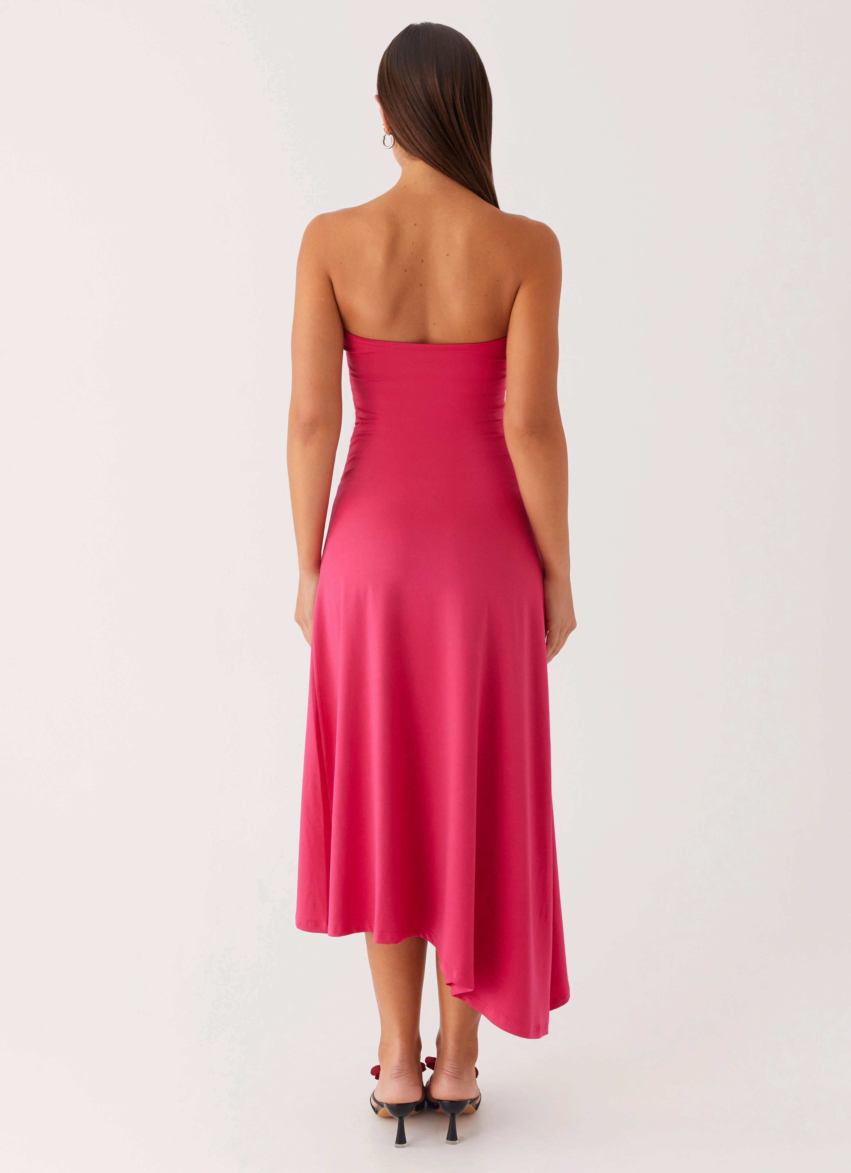 Event Safe Smooth Line Laoise Midi Dress - Hot Pink
