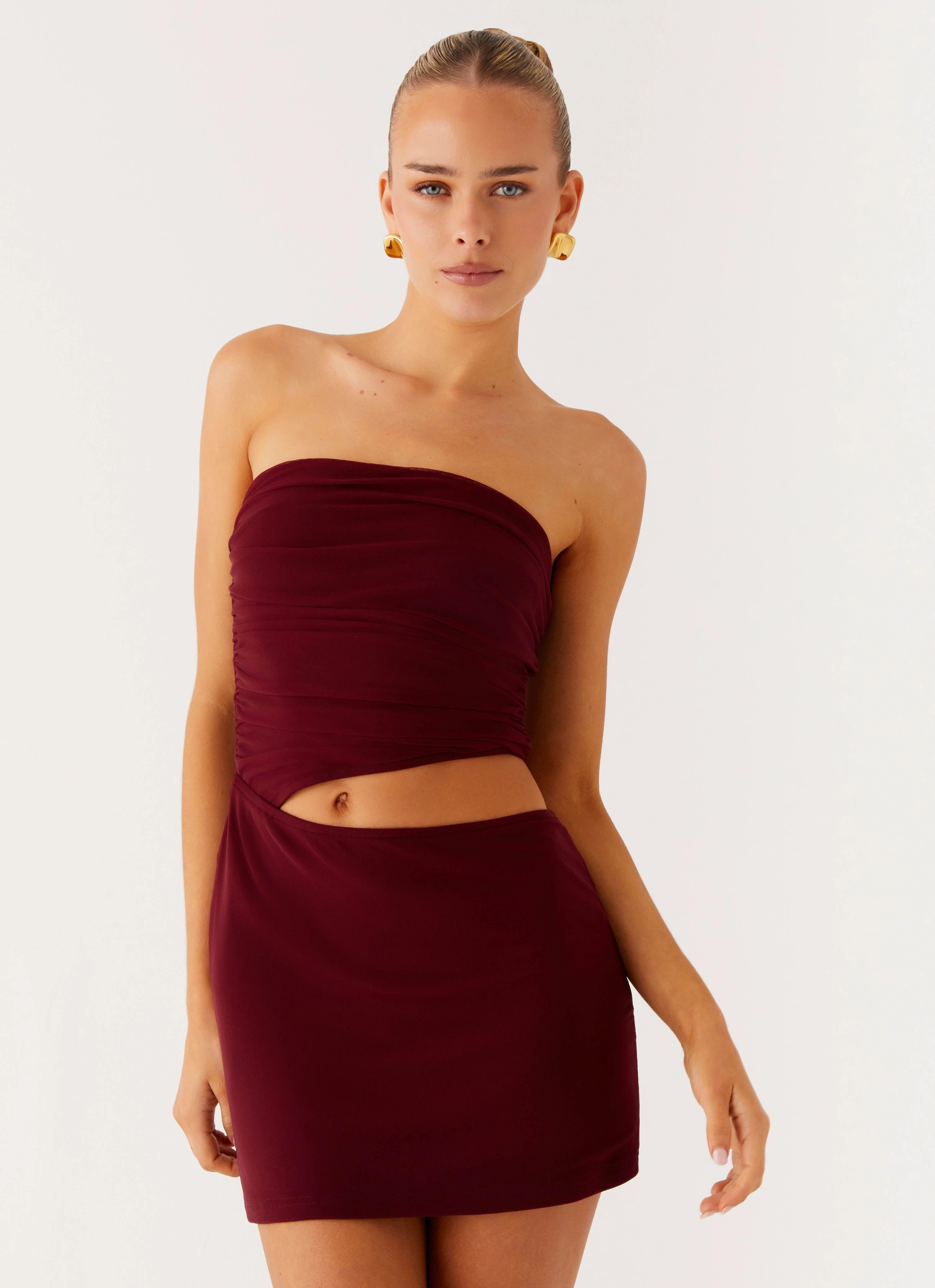 Last Heartbreak Mini Dress - Burgundy Breathable Style Travel Staple